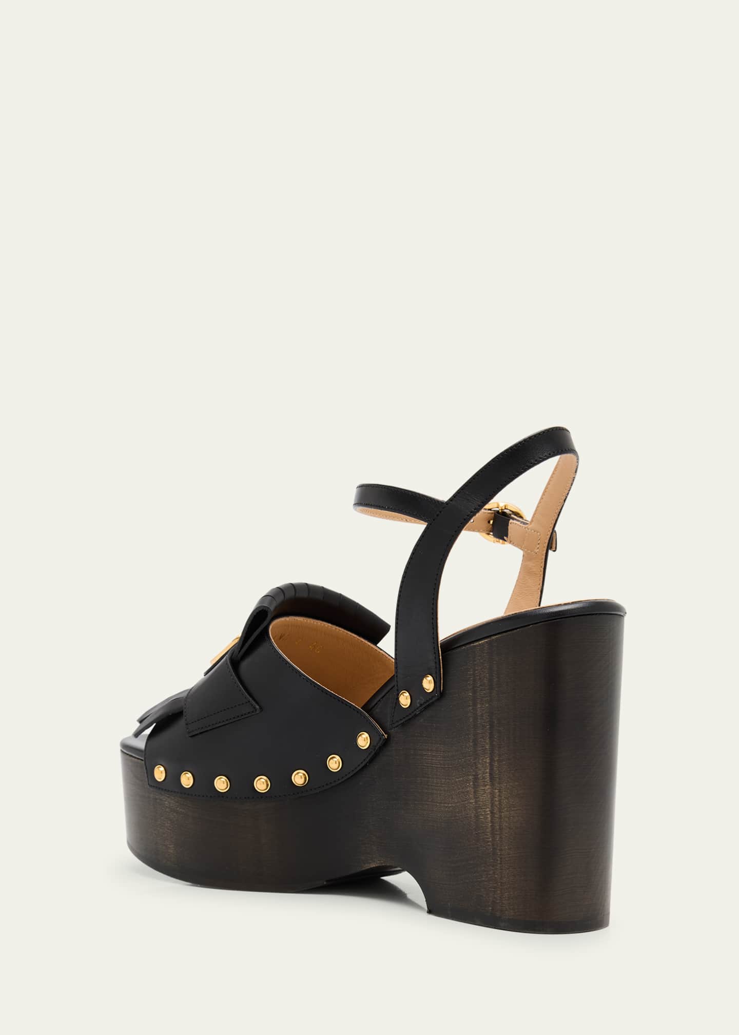 Valentino Garavani VLogo Kiltie Wedge Platform Sandals Image 4 of 6
