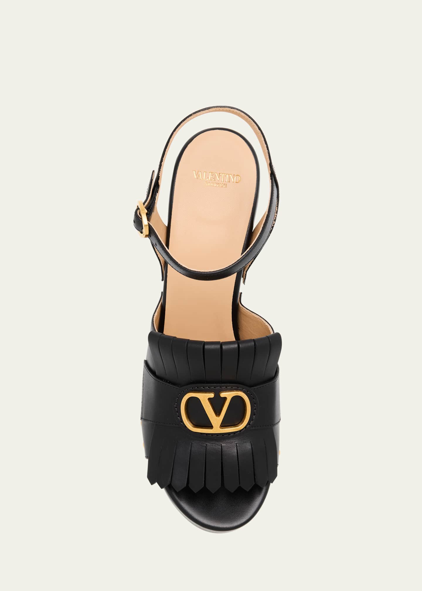 Valentino Garavani VLogo Kiltie Wedge Platform Sandals Image 6 of 6