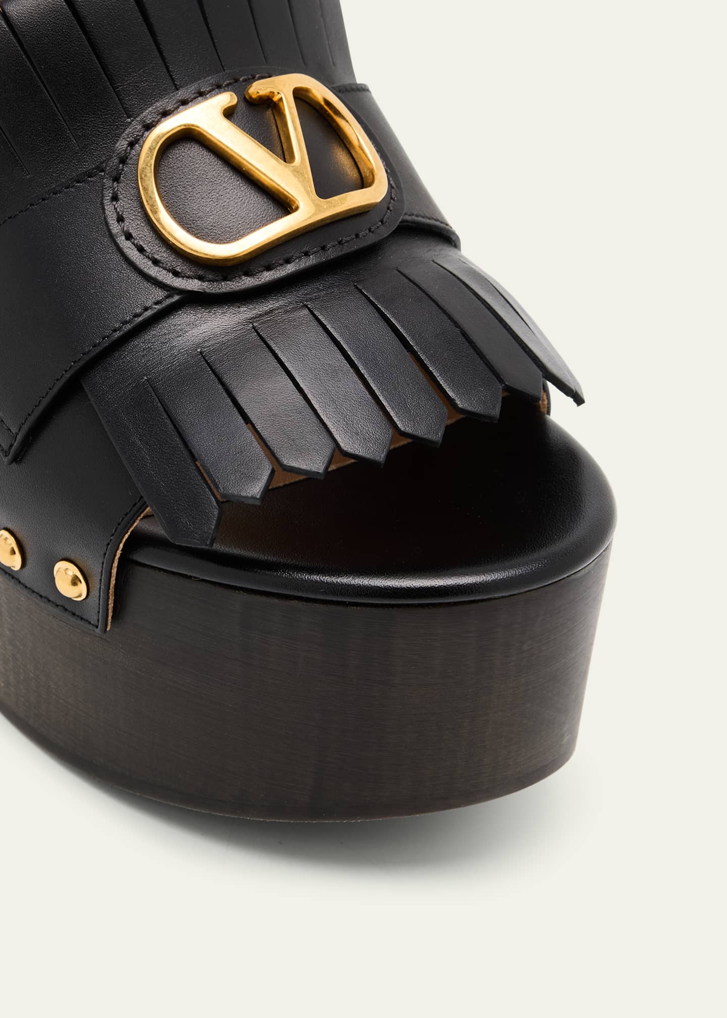 Valentino Garavani VLogo Kiltie Wedge Platform Sandals Image 5 of 6