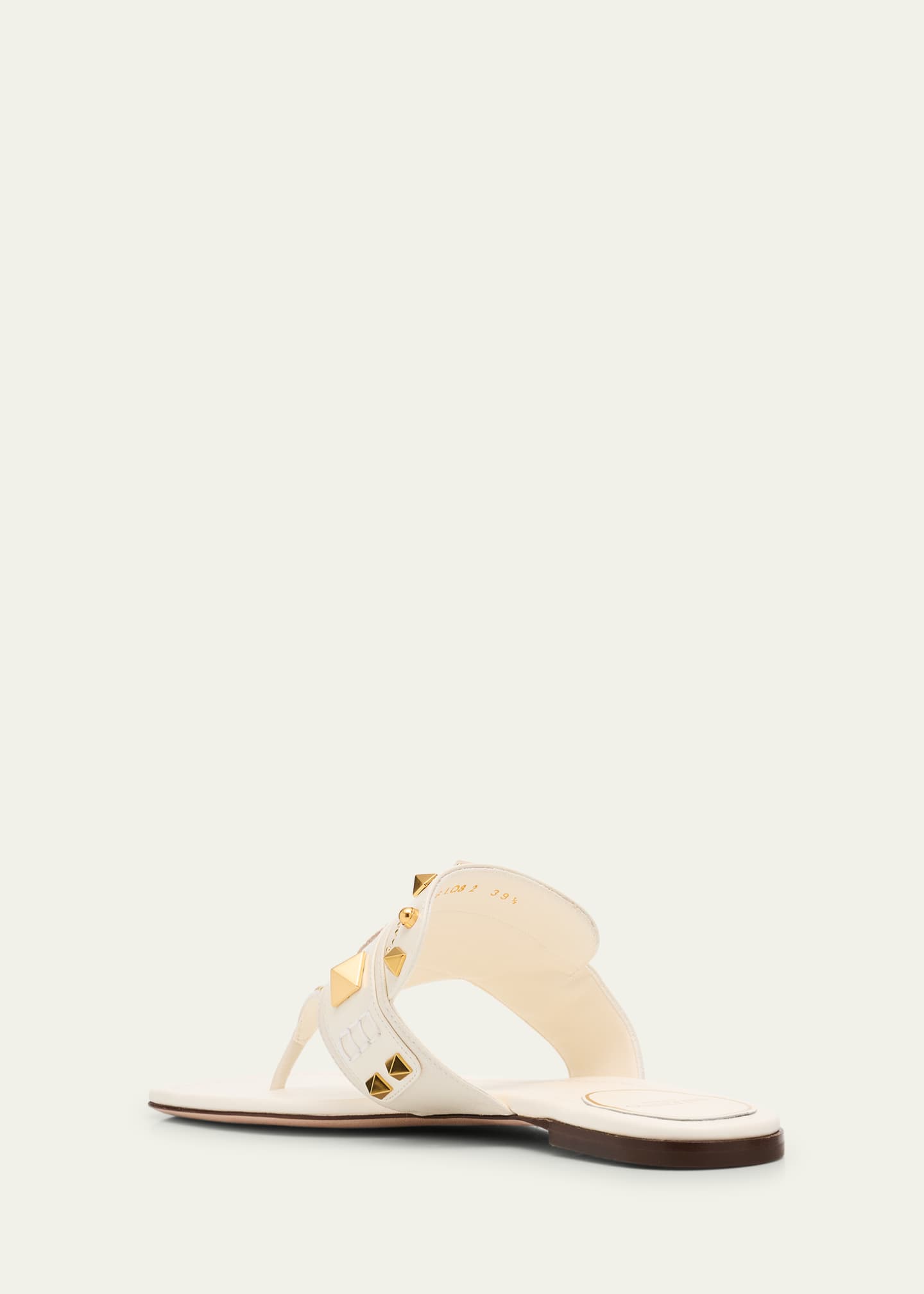 Valentino Garavani Rockstud Leather Flat Slide Thong Sandals Image 4 of 6