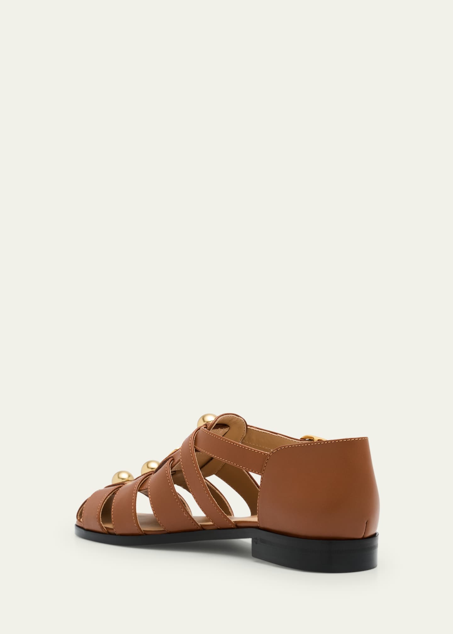 Valentino Garavani VLogo Stud Leather Fisherman Sandals Image 4 of 6