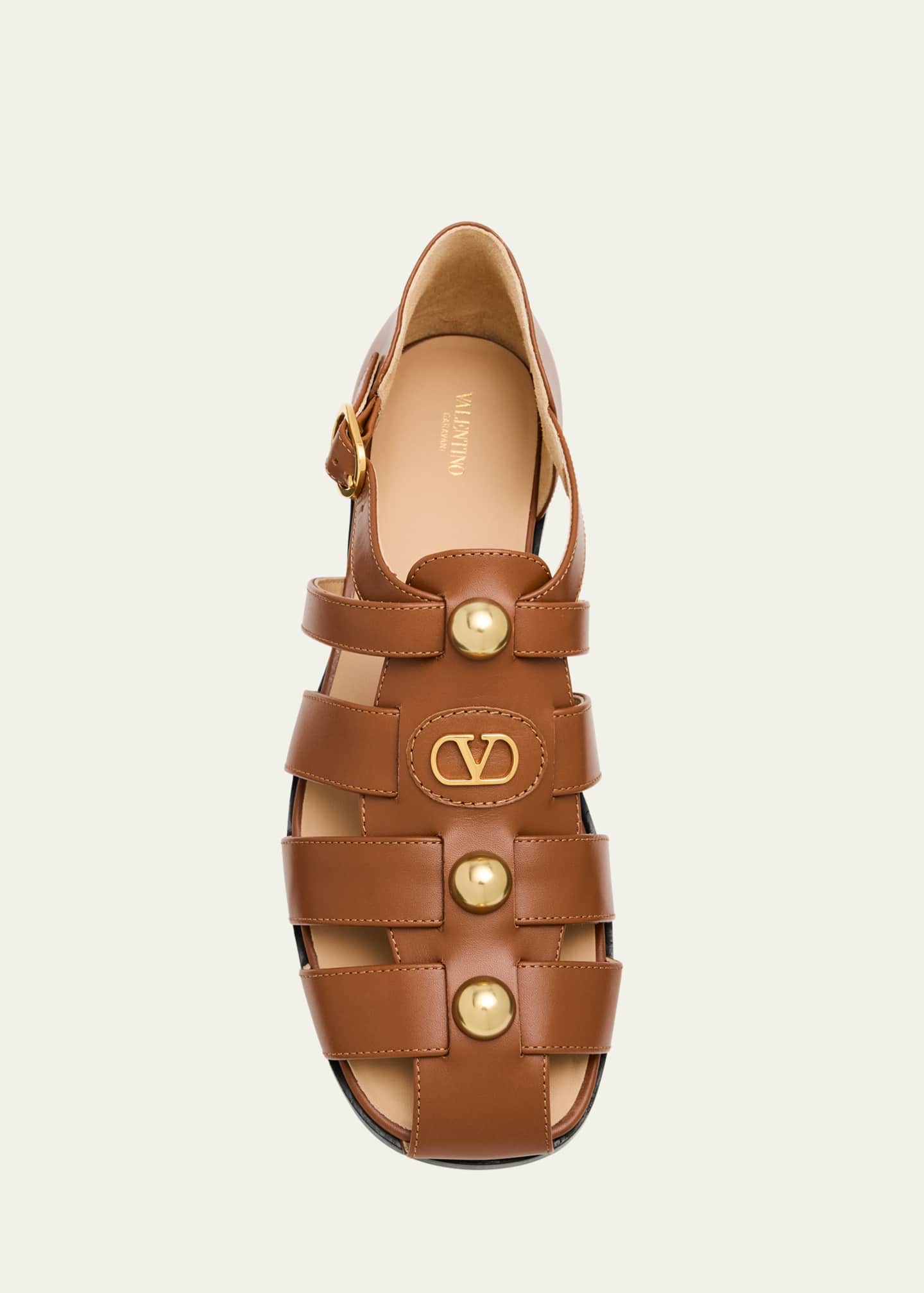 Valentino Garavani VLogo Stud Leather Fisherman Sandals Image 6 of 6