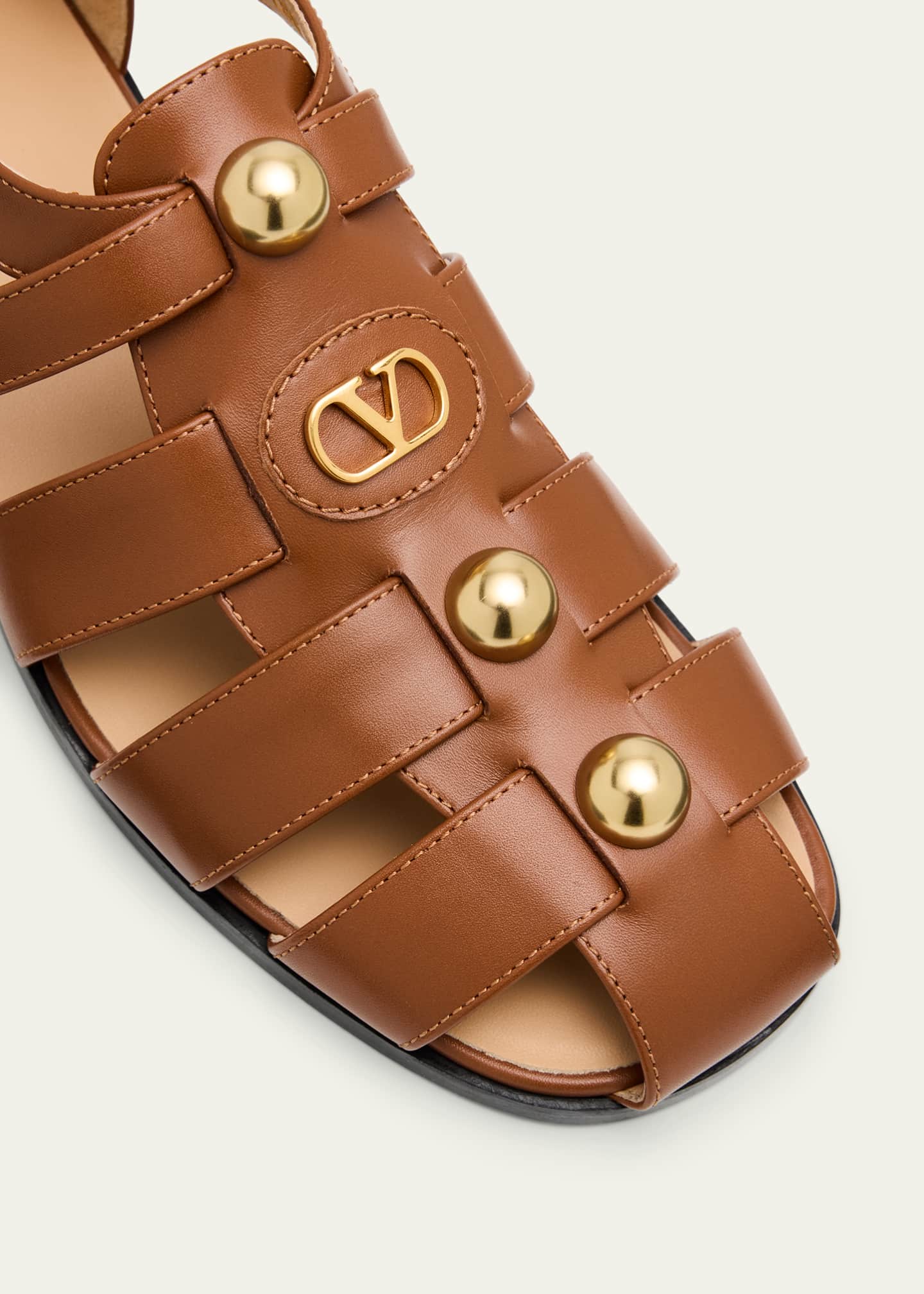 Valentino Garavani VLogo Stud Leather Fisherman Sandals Image 5 of 6