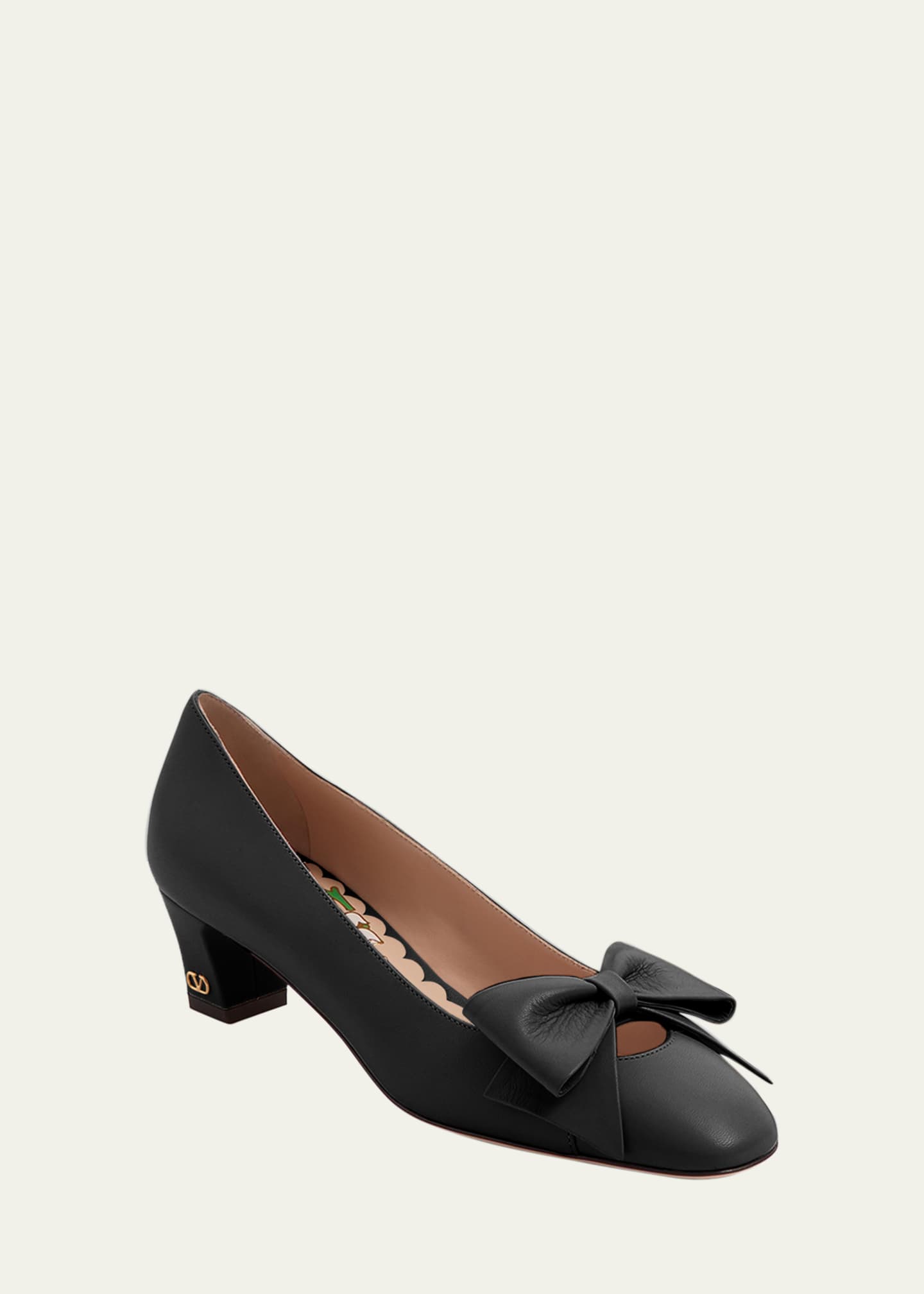 Valentino Garavani Bowow Leather Pumps Image 3 of 6