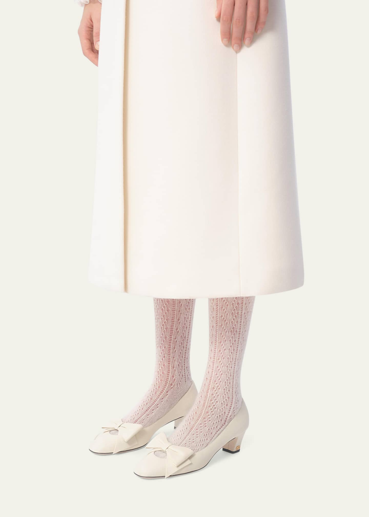 Valentino Garavani Bowow Leather Pumps Image 2 of 6