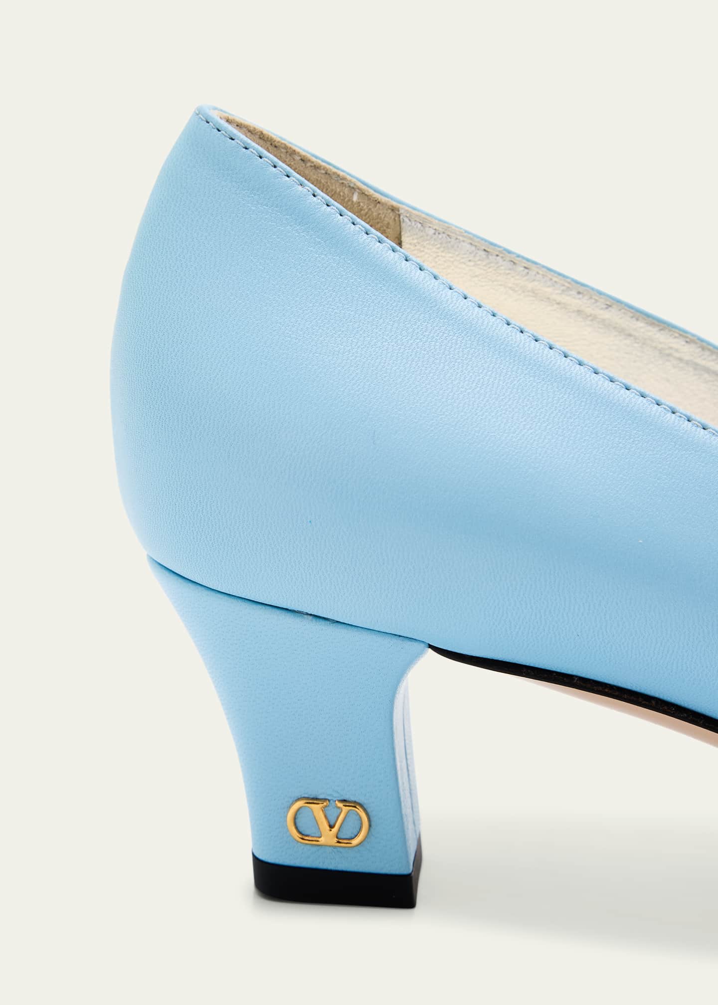 Valentino Garavani Leather Crystal Ornament Pumps Image 4 of 4