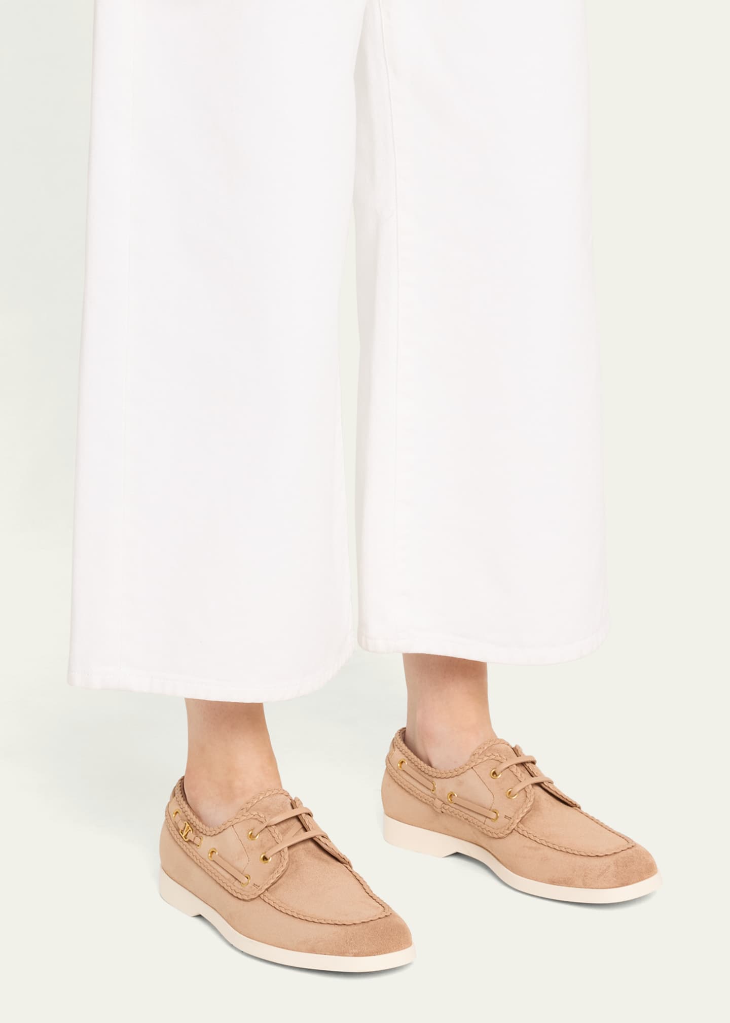 Valentino Garavani Palm Avenue Suede Boat Loafers Image 2 of 6