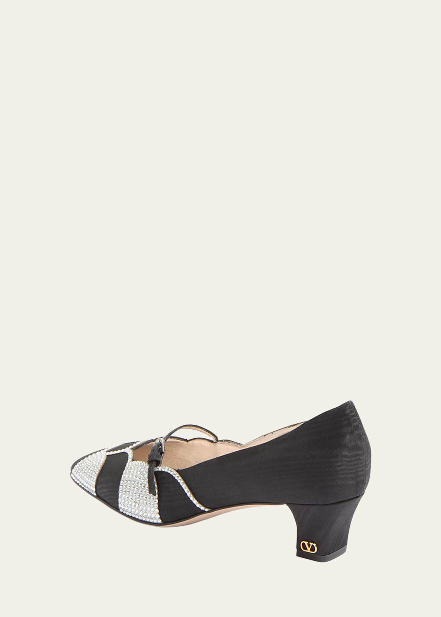 Valentino Garavani Bowow Moire Strass Pumps Image 4 of 6