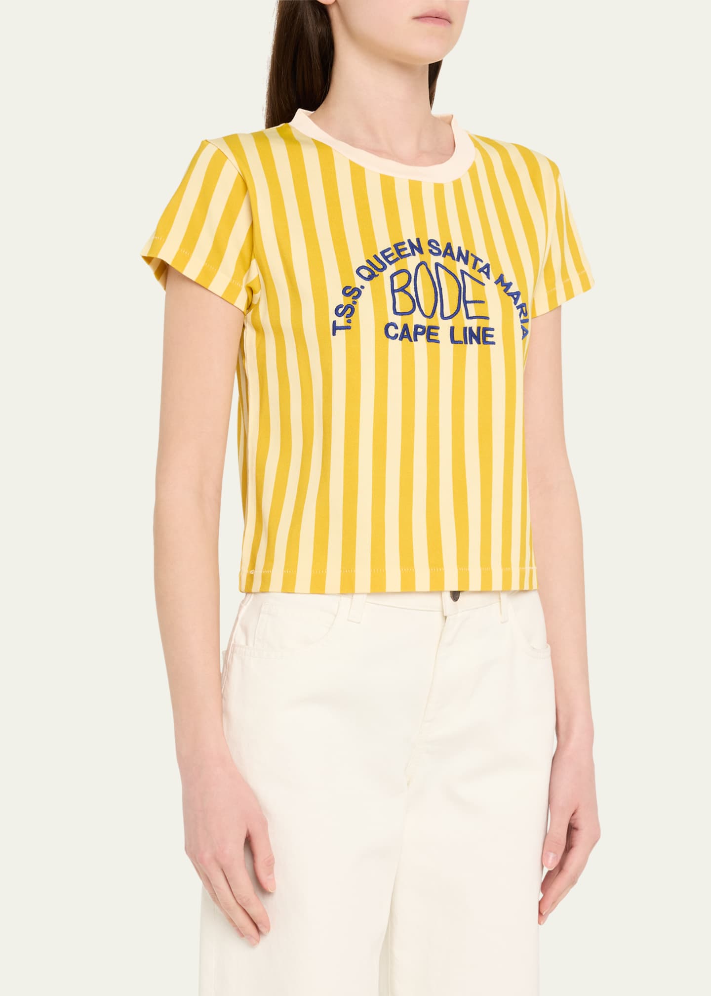 Bode Medalist Stripe Embroidered Tee Image 4 of 5