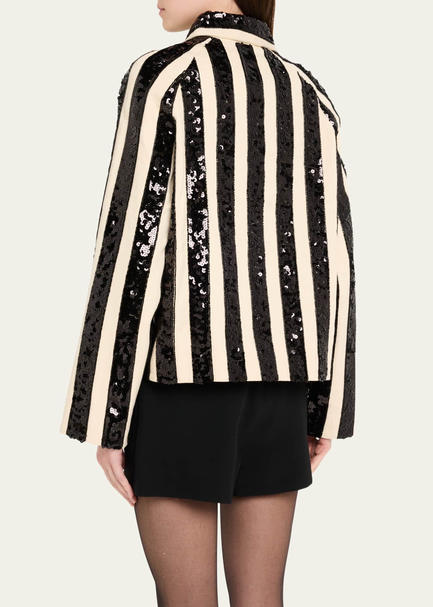 Bode Grandstand Sequined Stripe Cropped Jacket Image 3 of 5