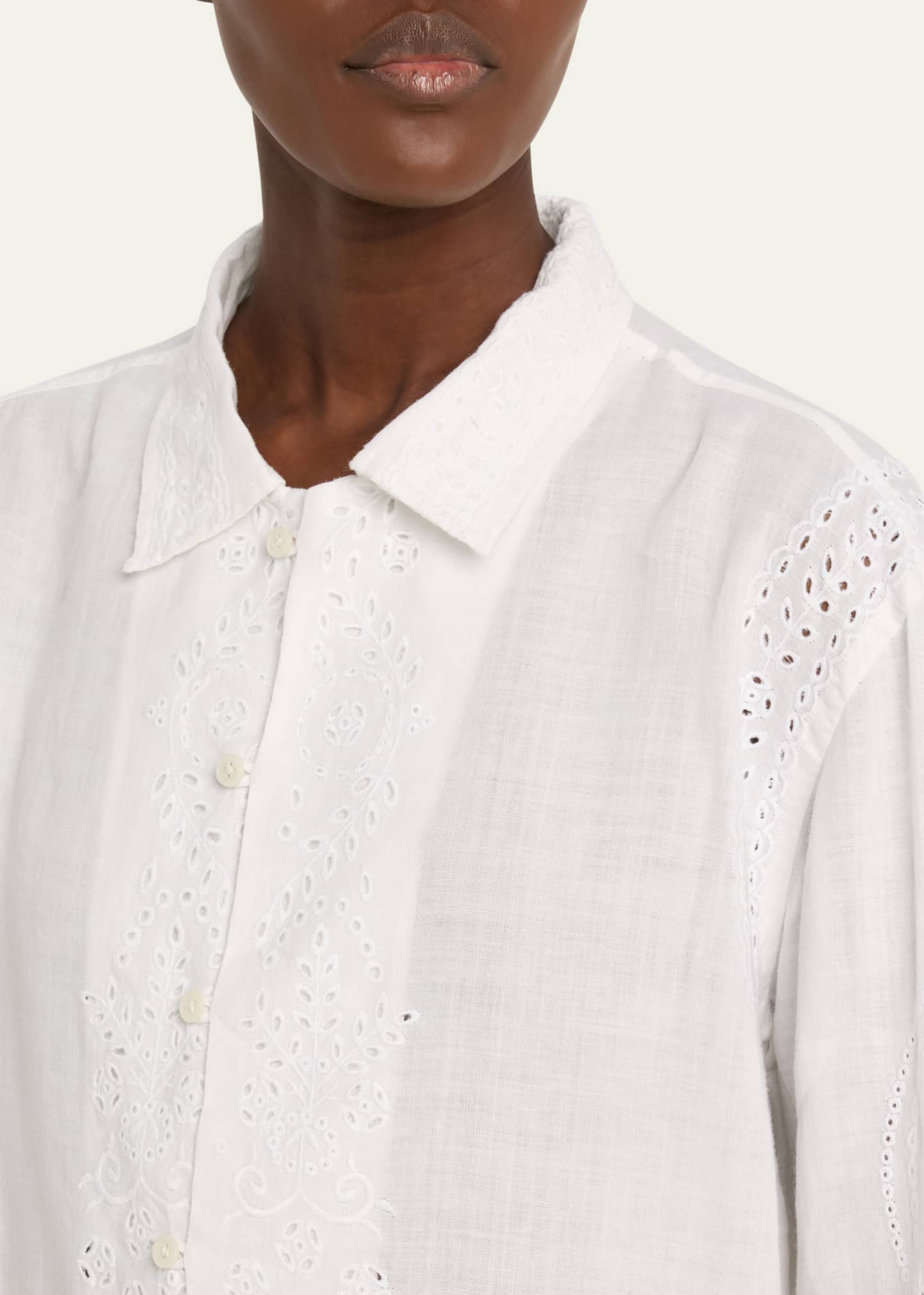 Bode Belvoir Lace Linen Shirt Image 5 of 5