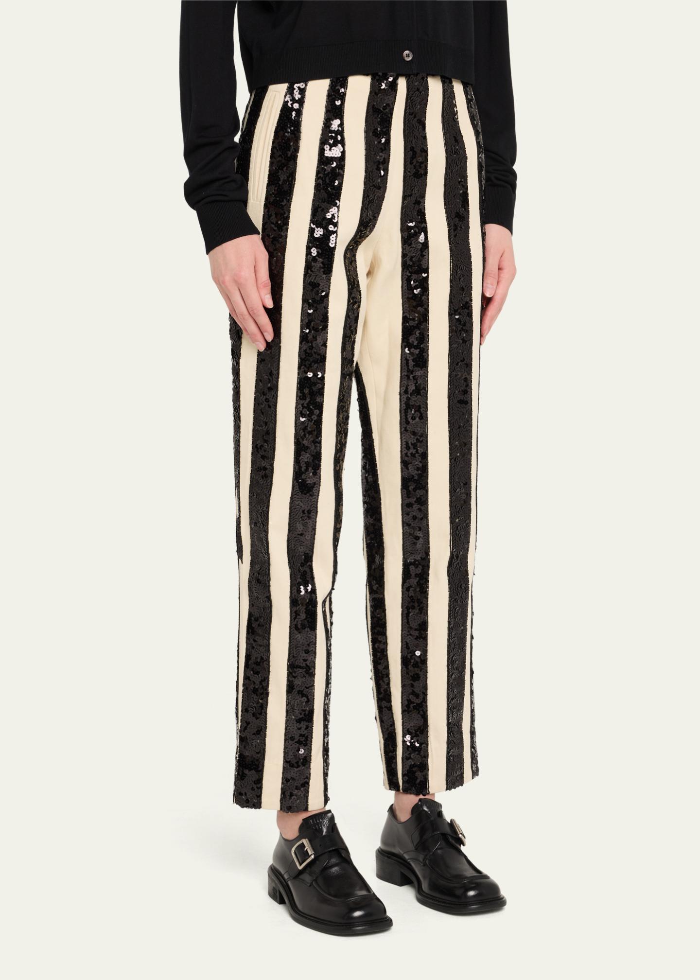 Bode Grandstand Hall Stripe Sequined Trousers - Bergdorf Goodman