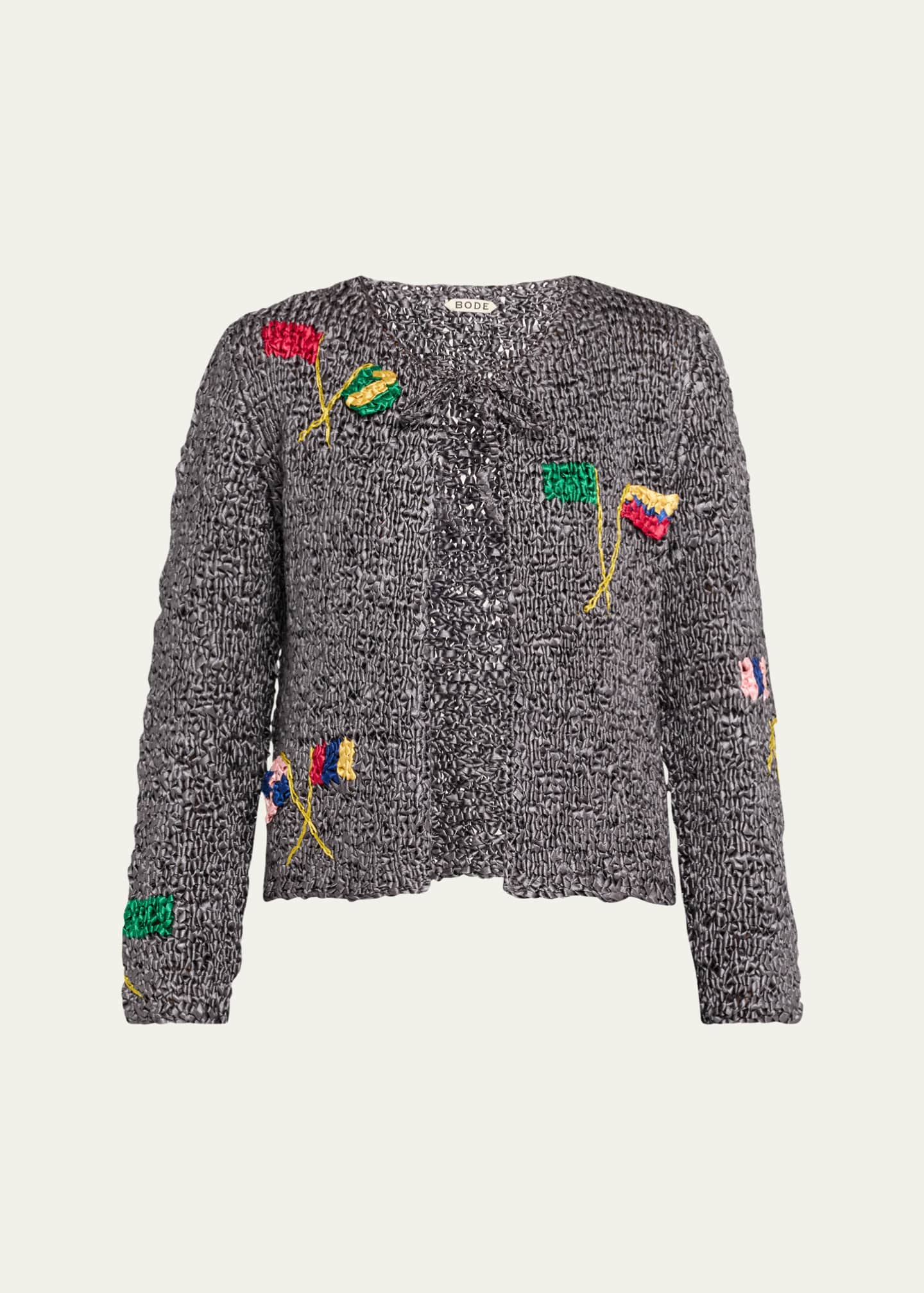 Bode Promenade Raised Flag Crochet Cardigan Image 1 of 5