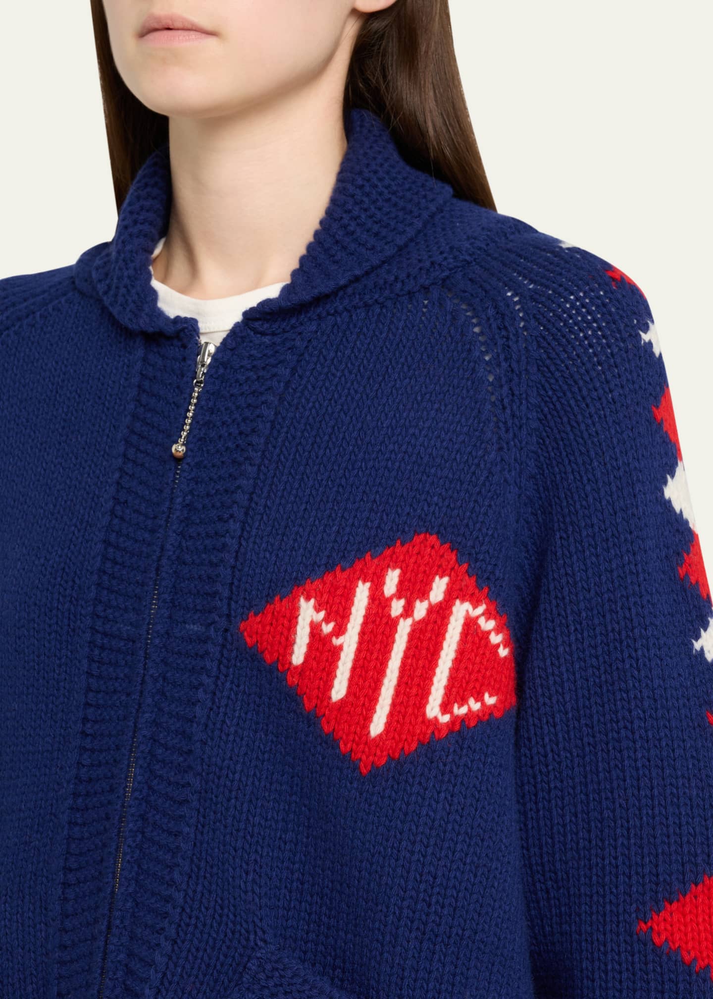 Bode Diamond Corral Horse Merino Wool Cardigan Image 5 of 5