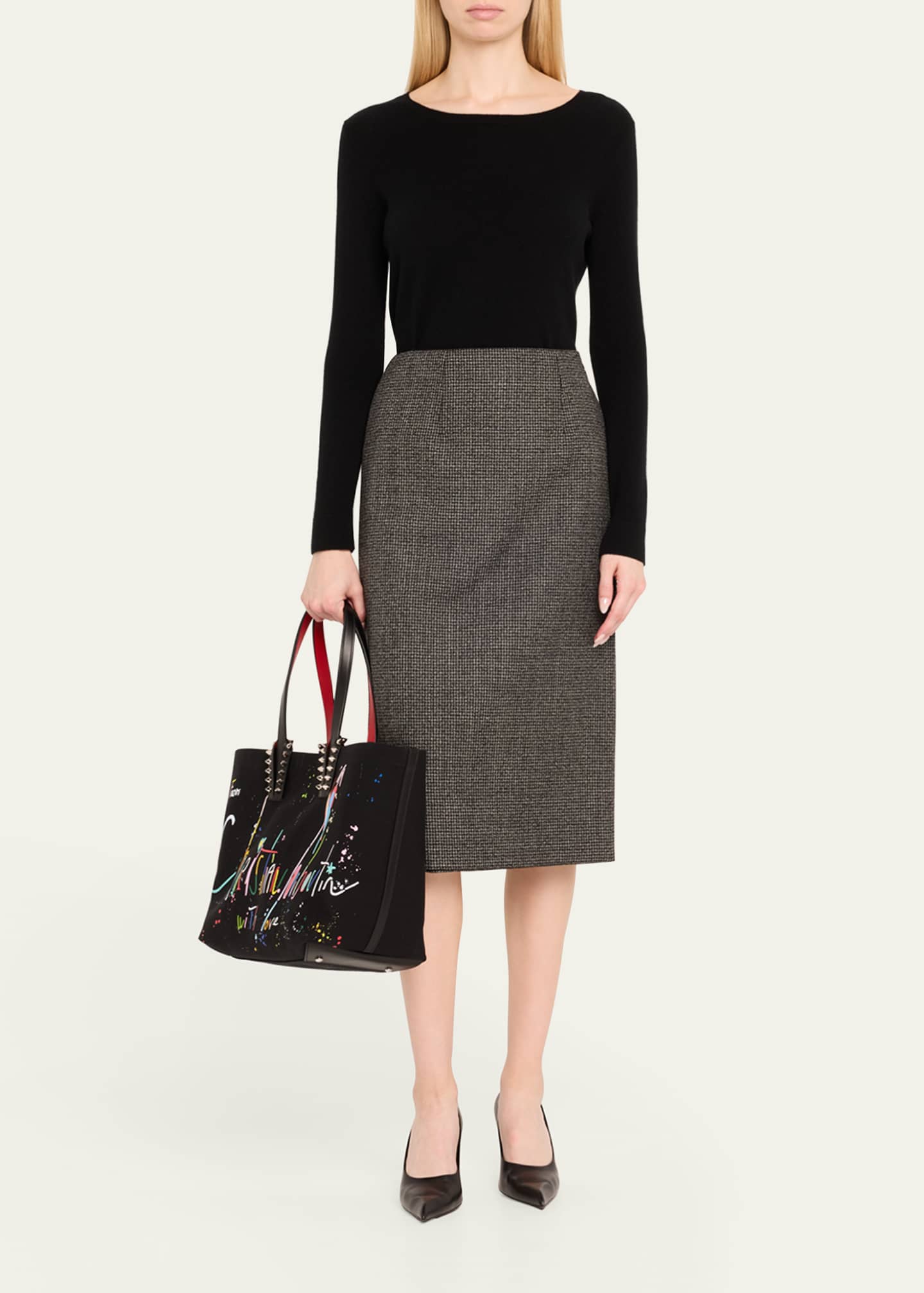 Christian Louboutin Cabata Small Beach Splash Logo Tote Bag Image 5 of 6