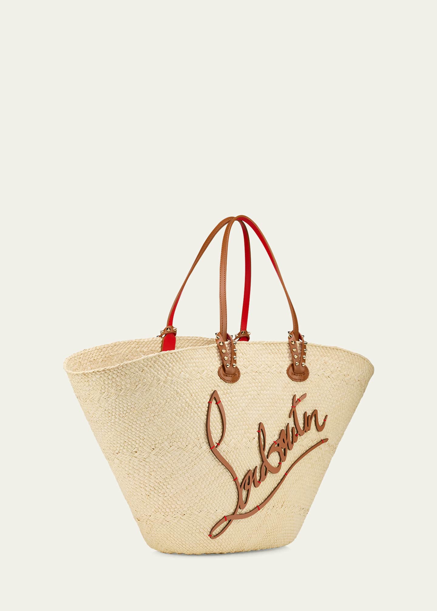 Christian Louboutin Cabata Mini Basket Tote Bag in Raffia Image 2 of 3