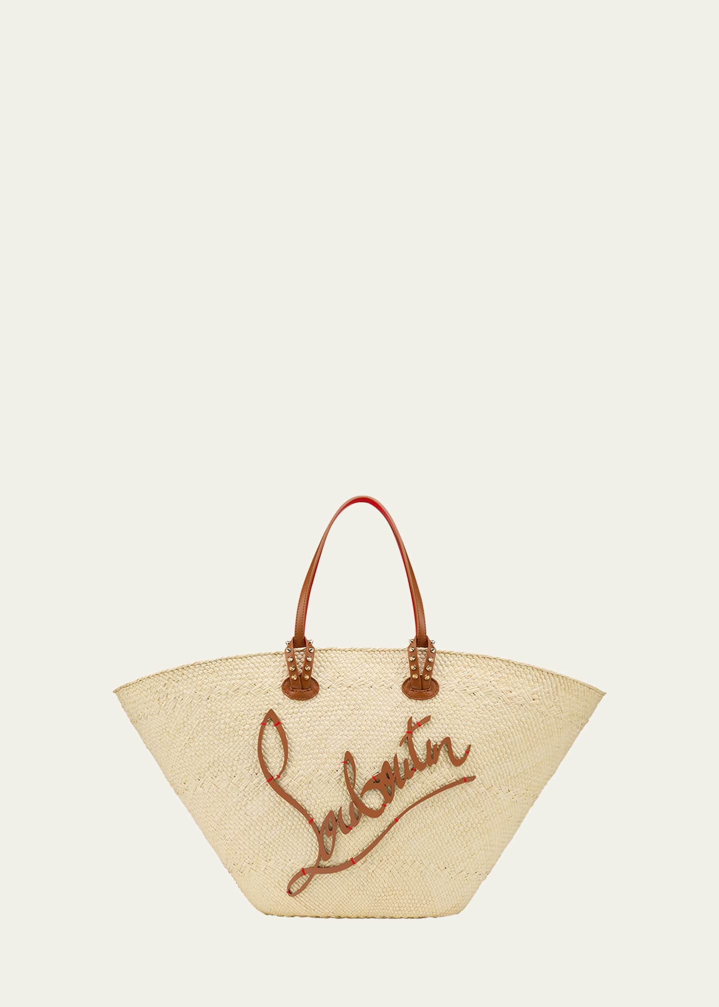 Christian Louboutin Cabata Mini Basket Tote Bag in Raffia Image 1 of 3