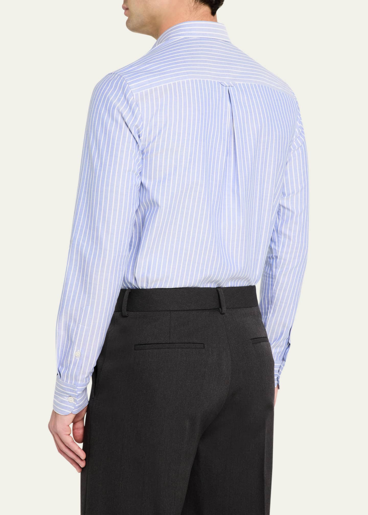 Valentino Garavani Men's Striped Poplin Sport Shirt Image 3 of 5