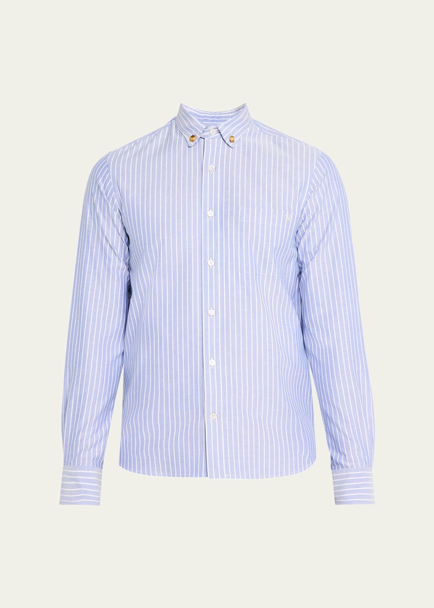 Valentino Garavani Men's Striped Poplin Sport Shirt Image 1 of 5