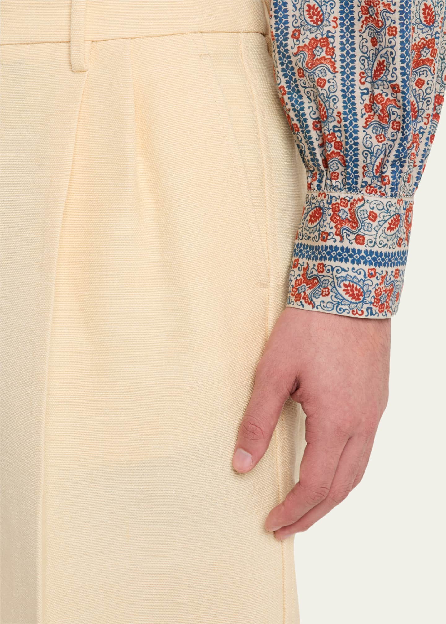 Valentino Garavani Men's Pleated Wide-Leg Shorts Image 5 of 5