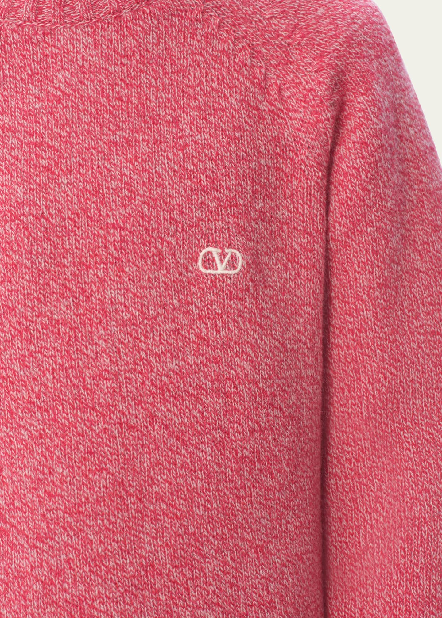 Valentino Garavani Men's VLogo Heathered Wool Sweater Image 4 of 4