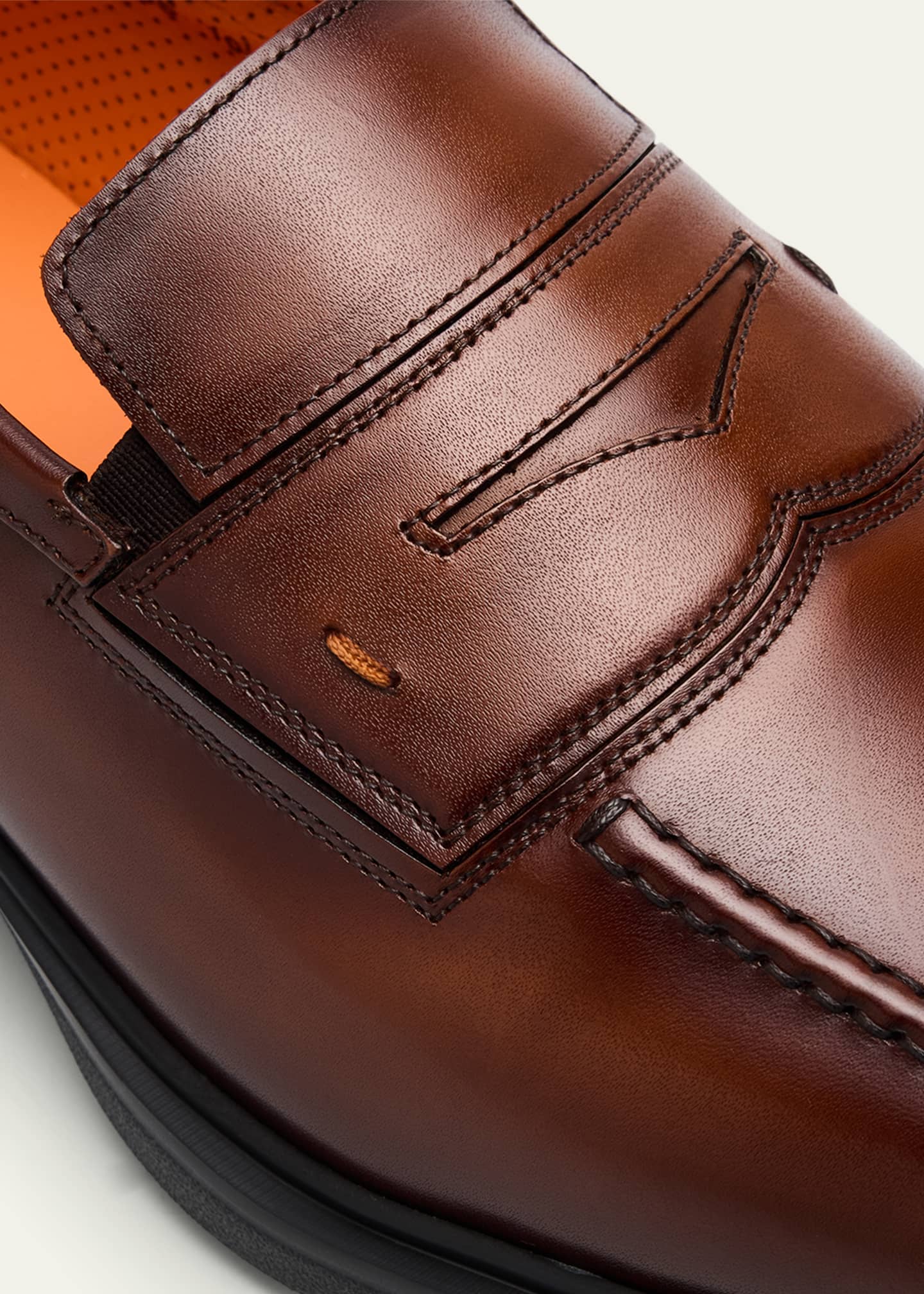 Santoni Men's Easy Leather Penny Loafers - Bergdorf Goodman