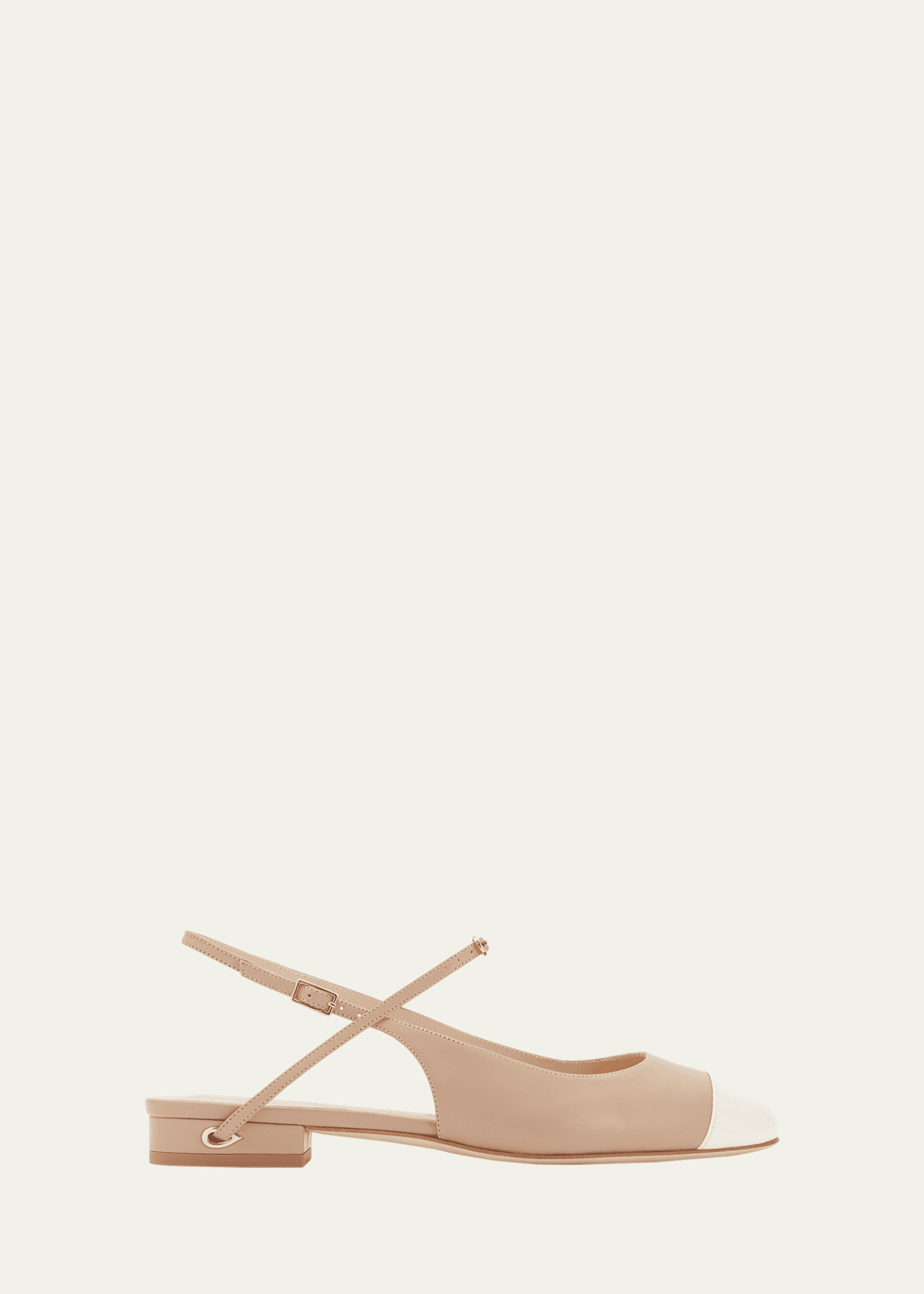 Jennifer Chamandi Mattia Bicolor Leather Slingback Ballerina Flats
