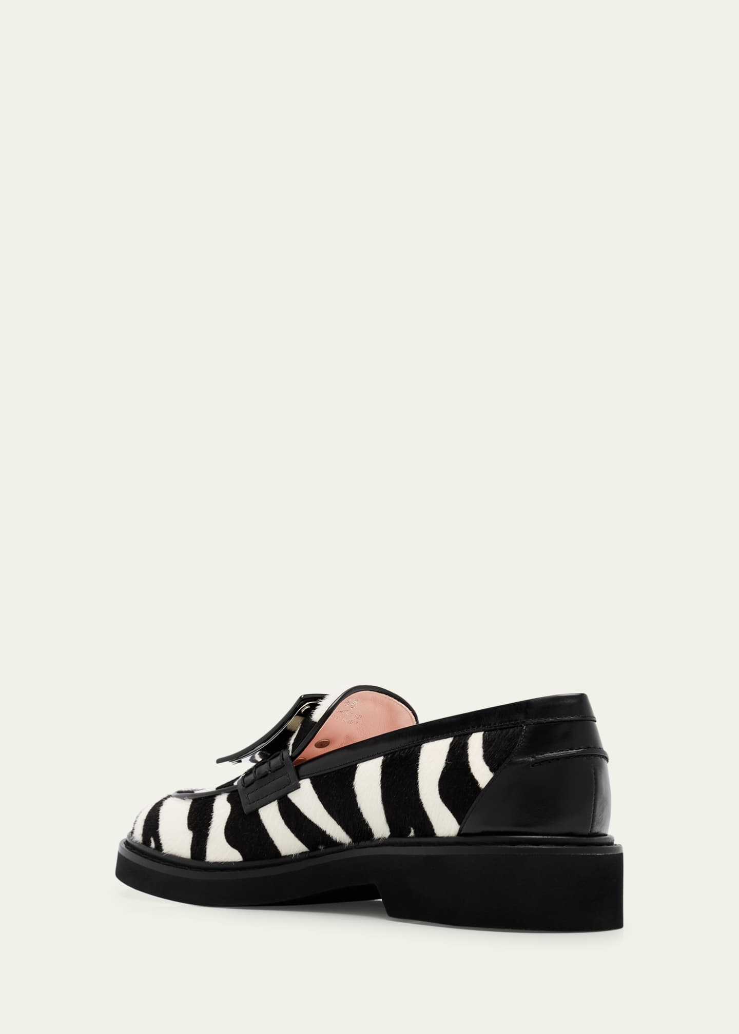Roger Vivier Viv Ranger Zebra Buckle Loafers Image 4 of 6