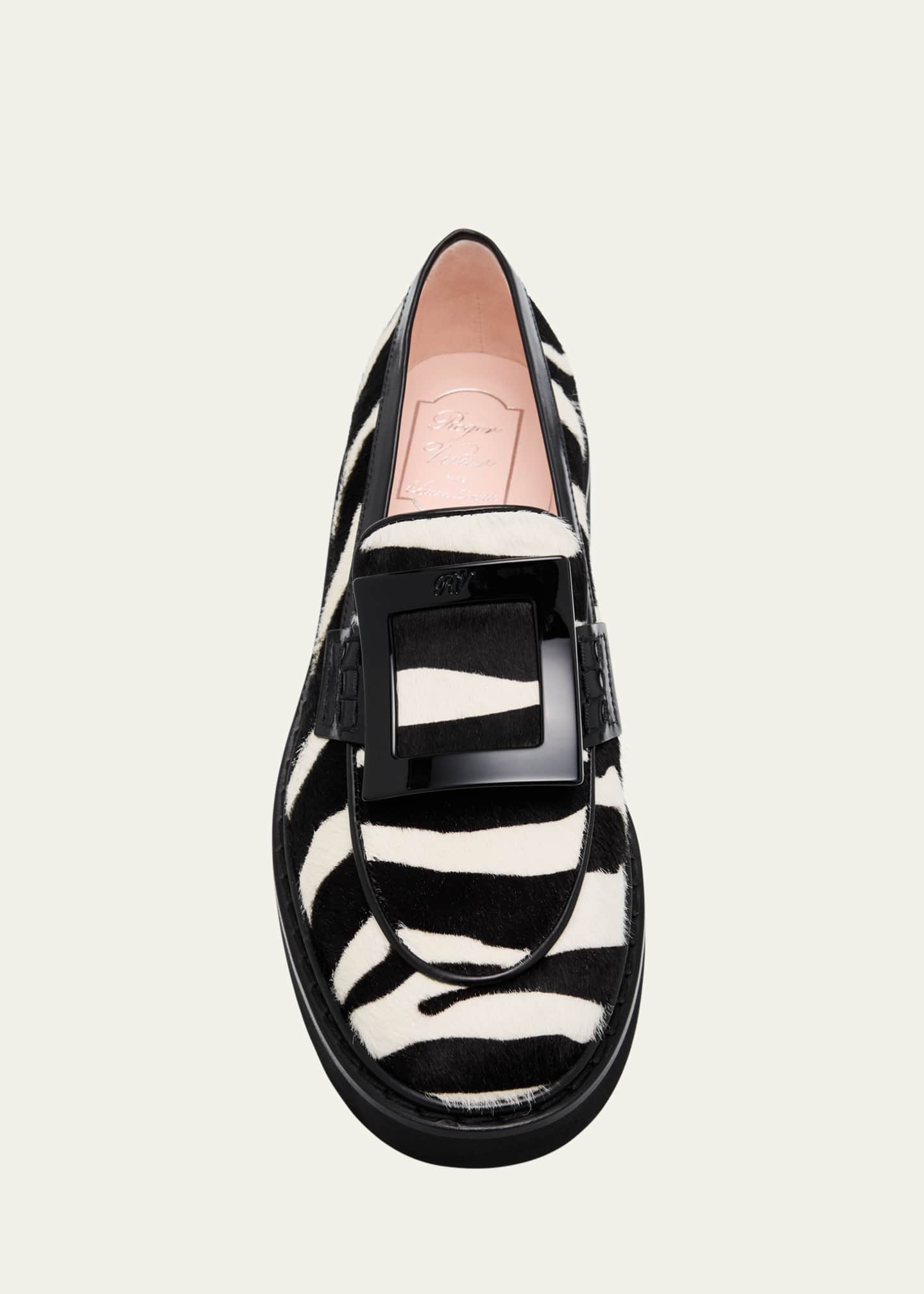 Roger Vivier Viv Ranger Zebra Buckle Loafers Image 6 of 6