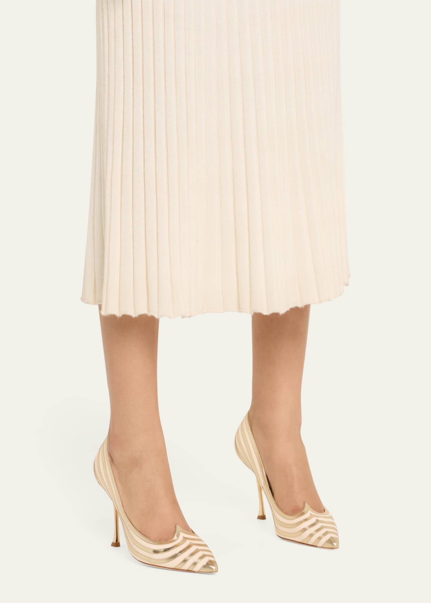 Roger Vivier I Love Vivier Bicolor Silk Leather Pumps Image 2 of 6