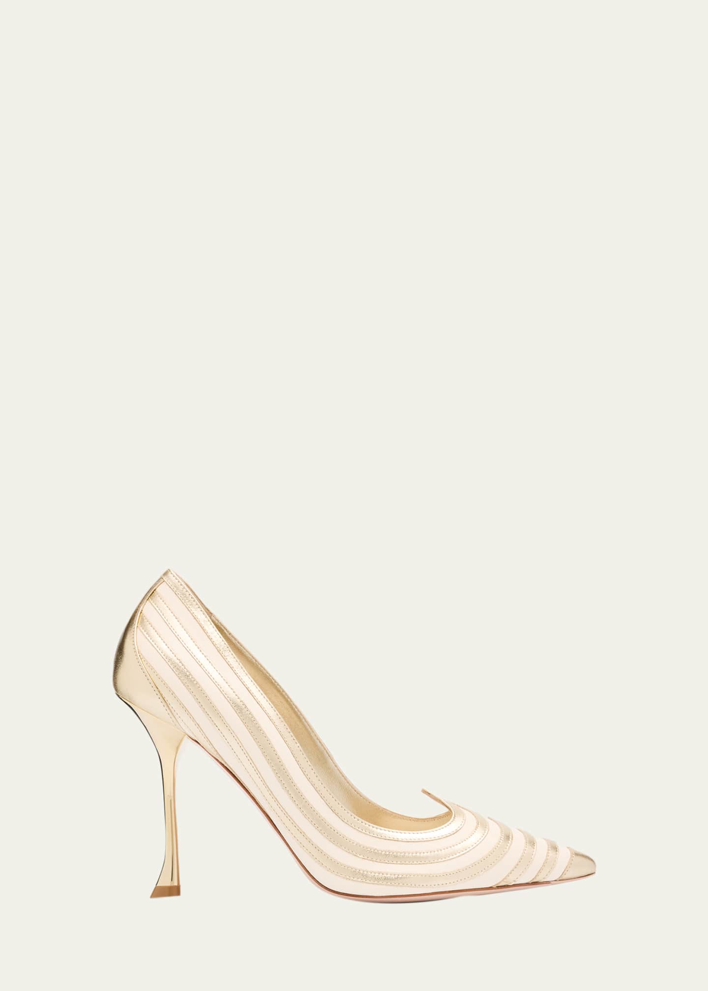 Roger Vivier I Love Vivier Bicolor Silk Leather Pumps Image 1 of 6