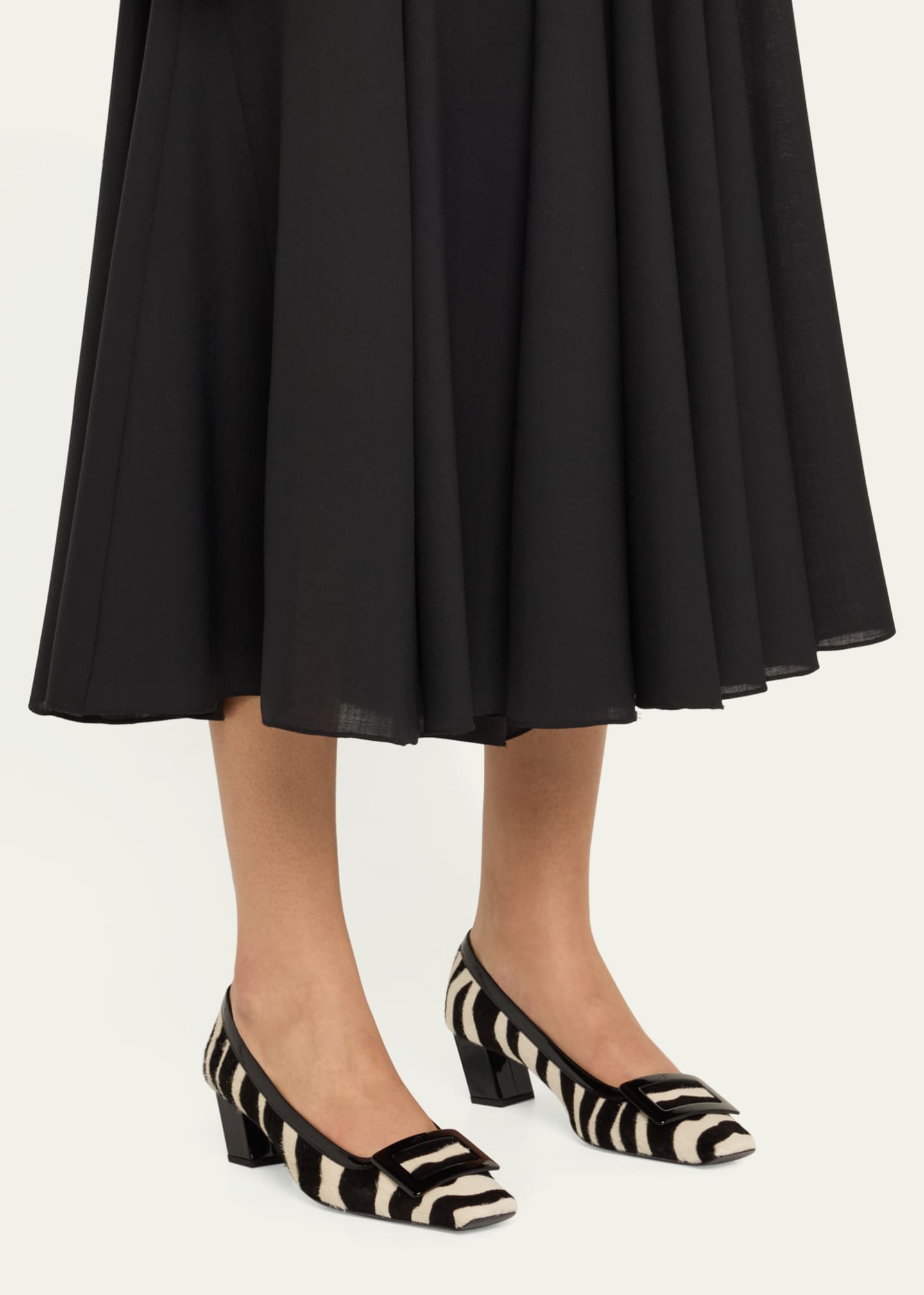 Roger Vivier Belle Vivier Zebra Buckle Pumps Image 2 of 6