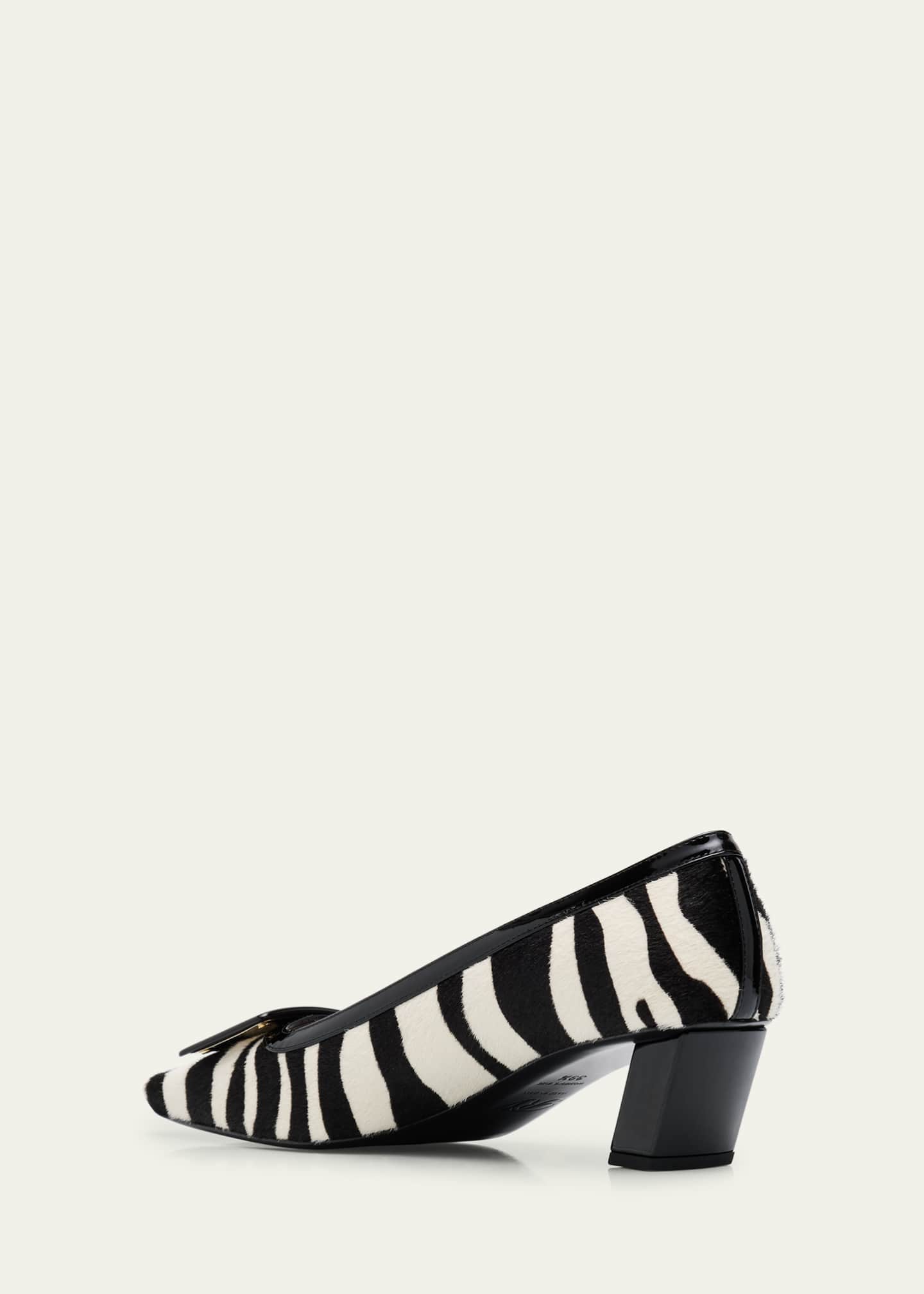 Roger Vivier Belle Vivier Zebra Buckle Pumps Image 4 of 6