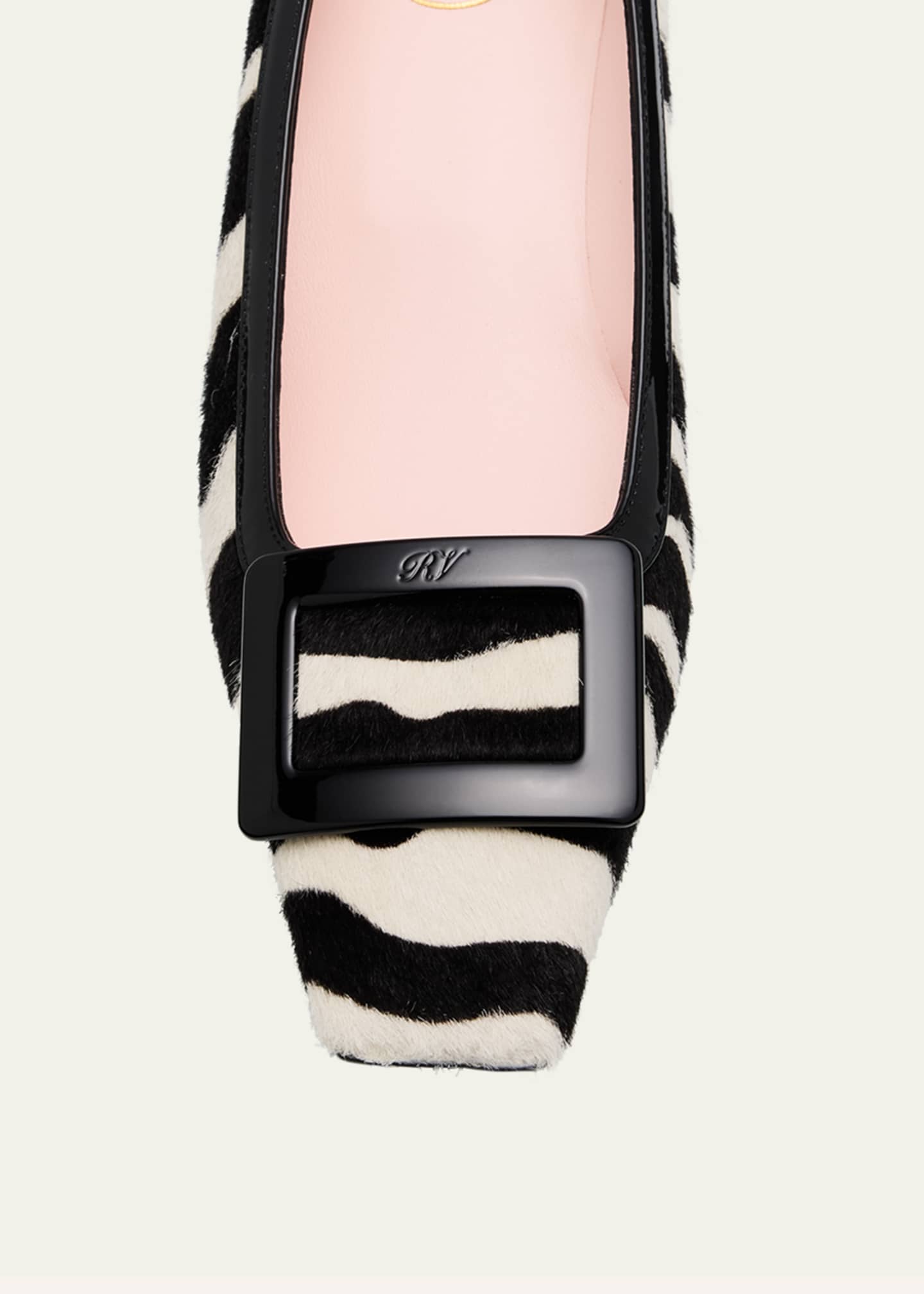 Roger Vivier Belle Vivier Zebra Buckle Pumps Image 6 of 6