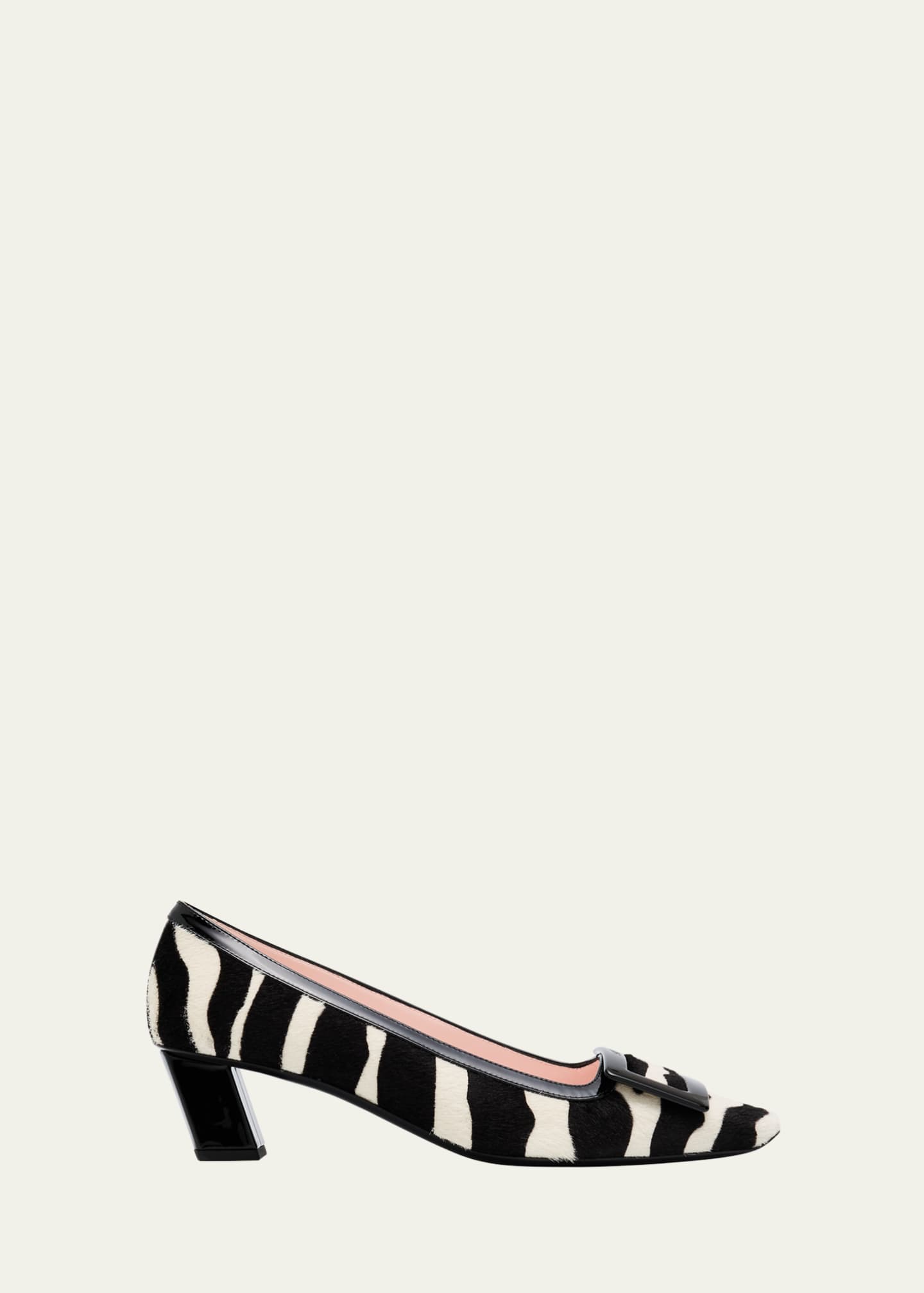 Roger Vivier Belle Vivier Zebra Buckle Pumps Image 1 of 6