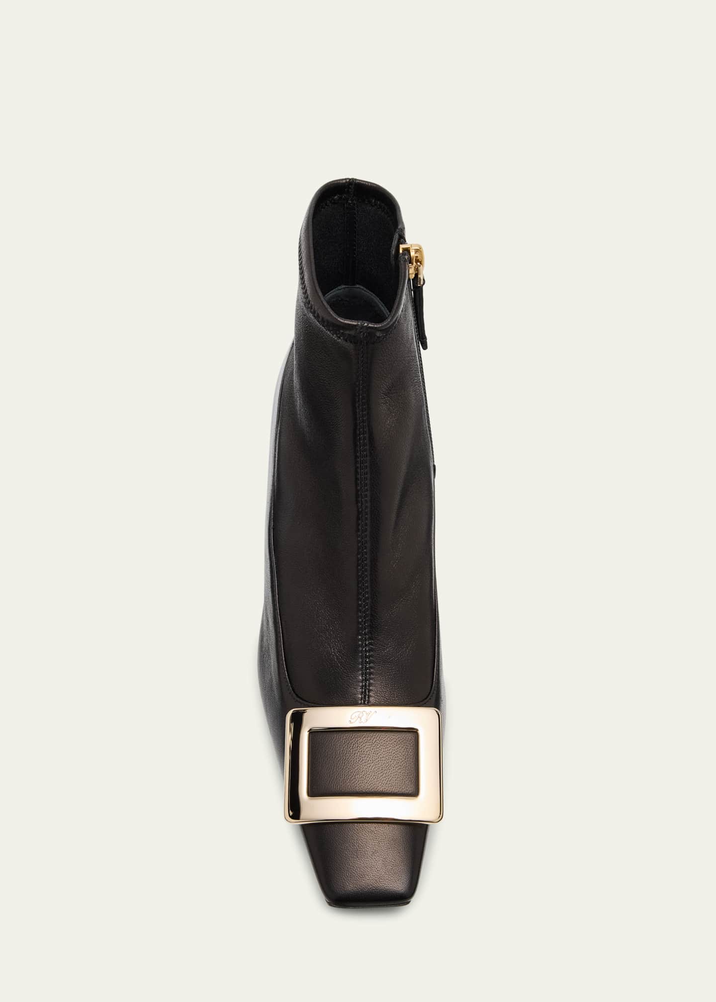Roger Vivier Belle Vivier Leather Buckle Ankle Booties Image 6 of 6