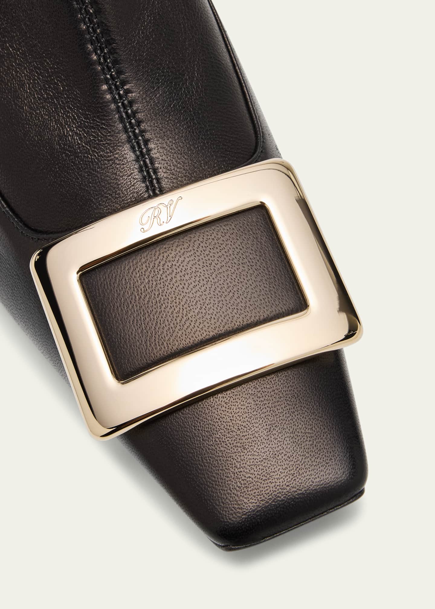 Roger Vivier Belle Vivier Leather Buckle Ankle Booties Image 5 of 6