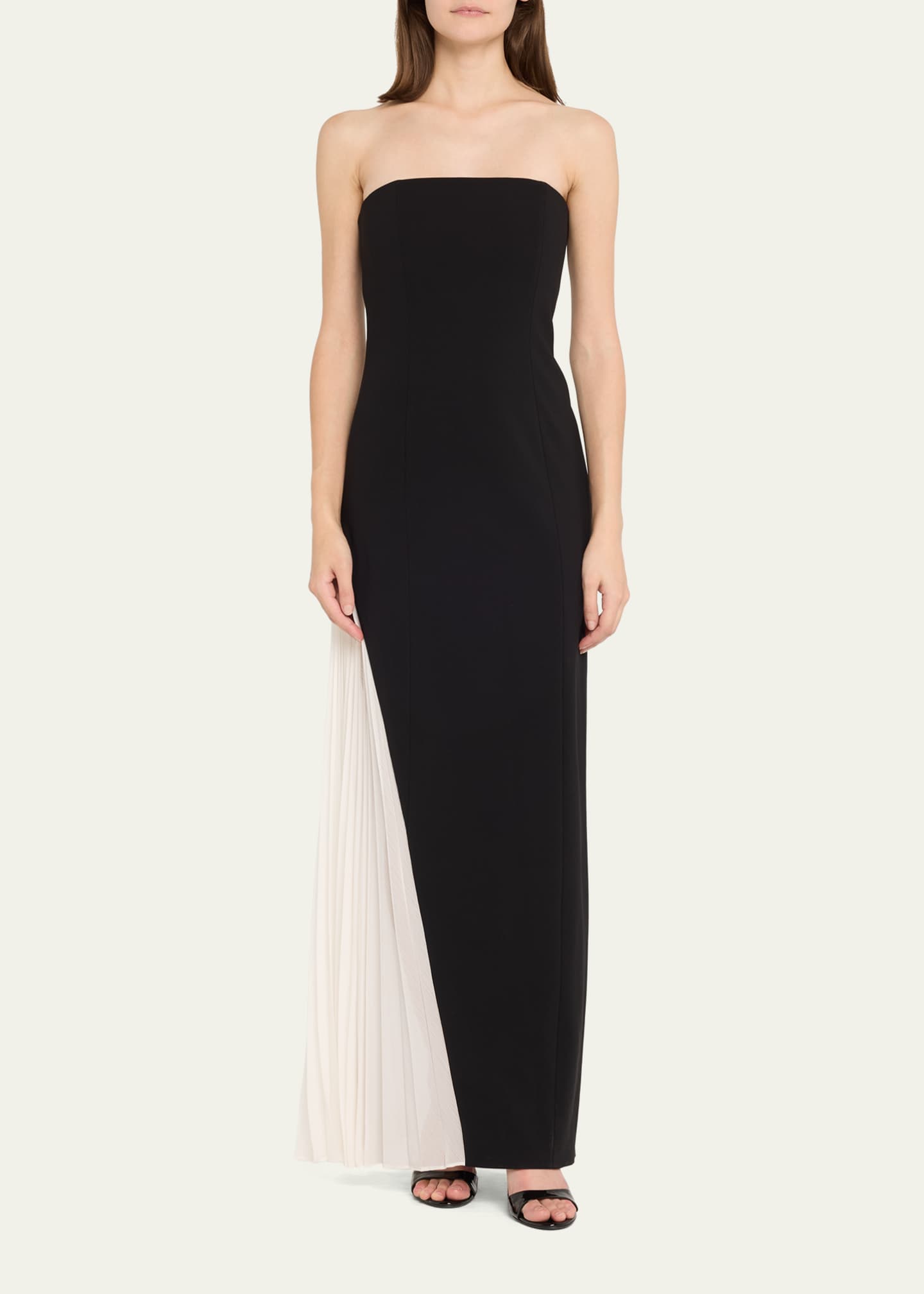 Alice + Olivia Retha Strapless Maxi Dress with GodetPleated Side Panel
