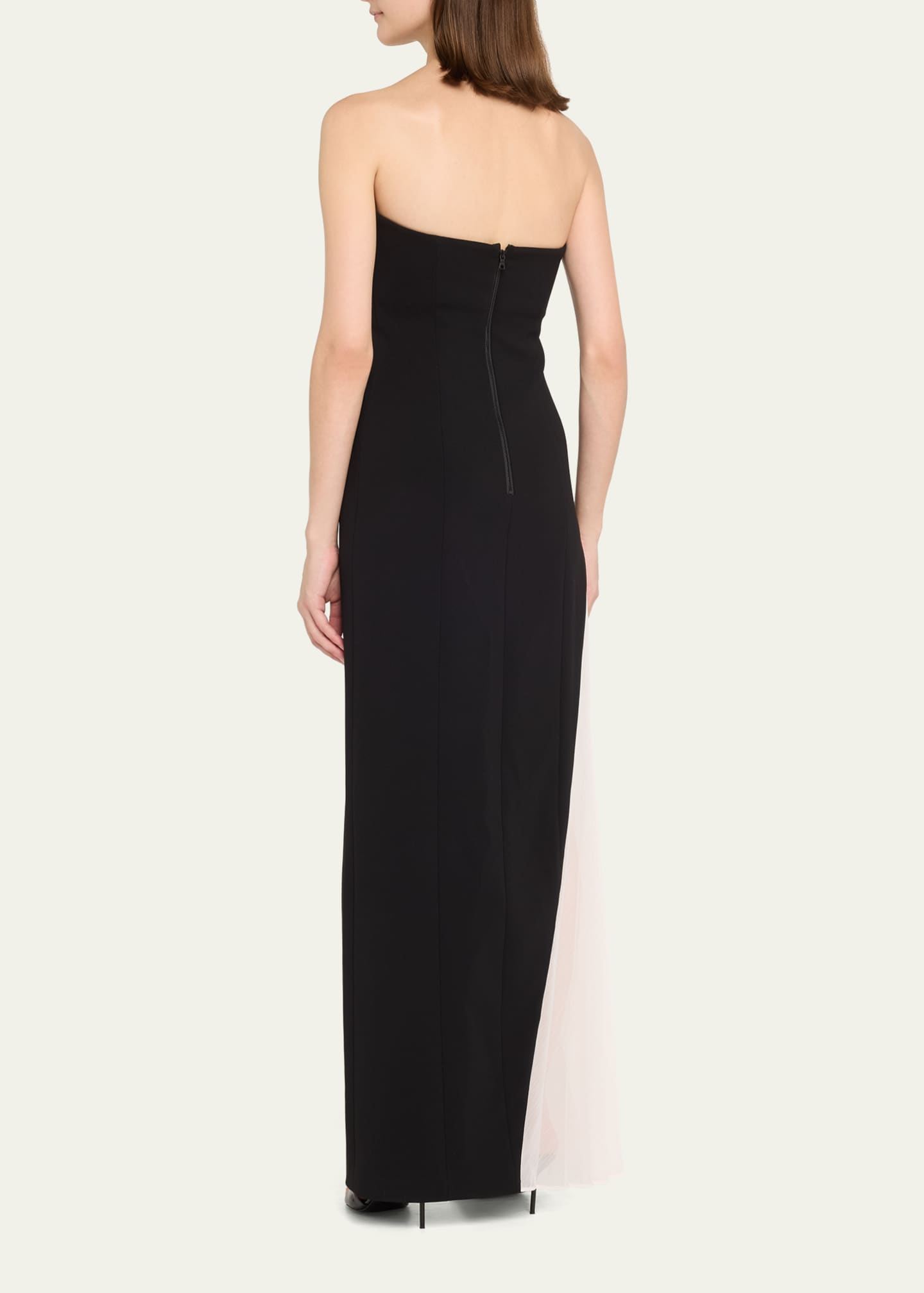 Alice + Olivia Retha Strapless Maxi Dress with GodetPleated Side Panel