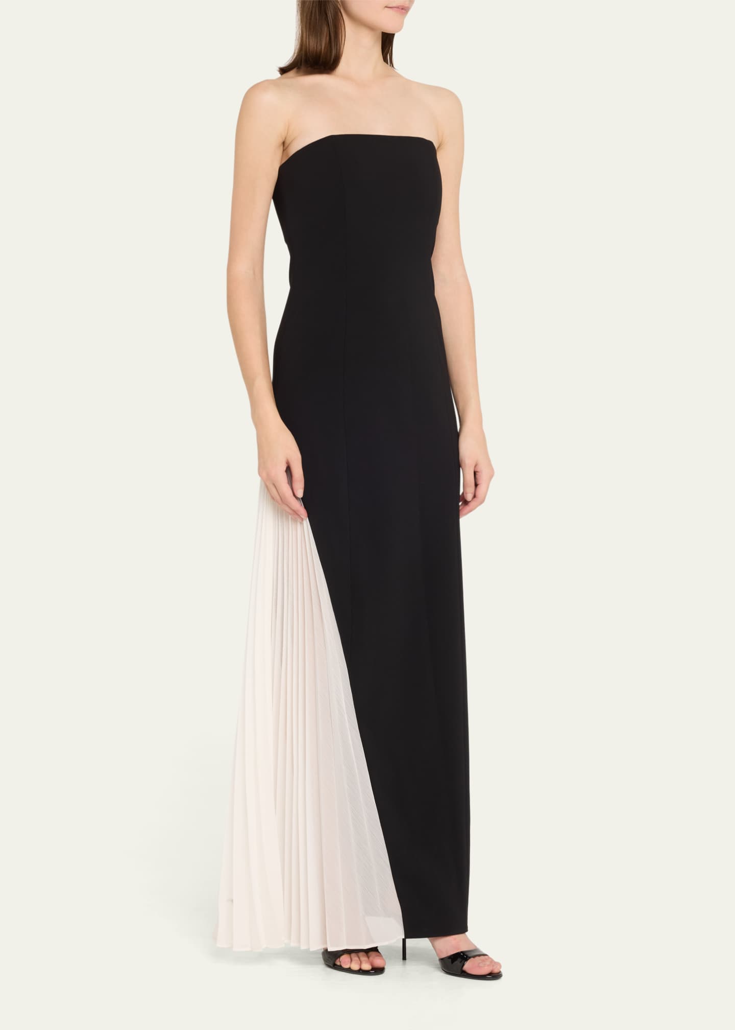 Alice + Olivia Retha Strapless Maxi Dress with GodetPleated Side Panel