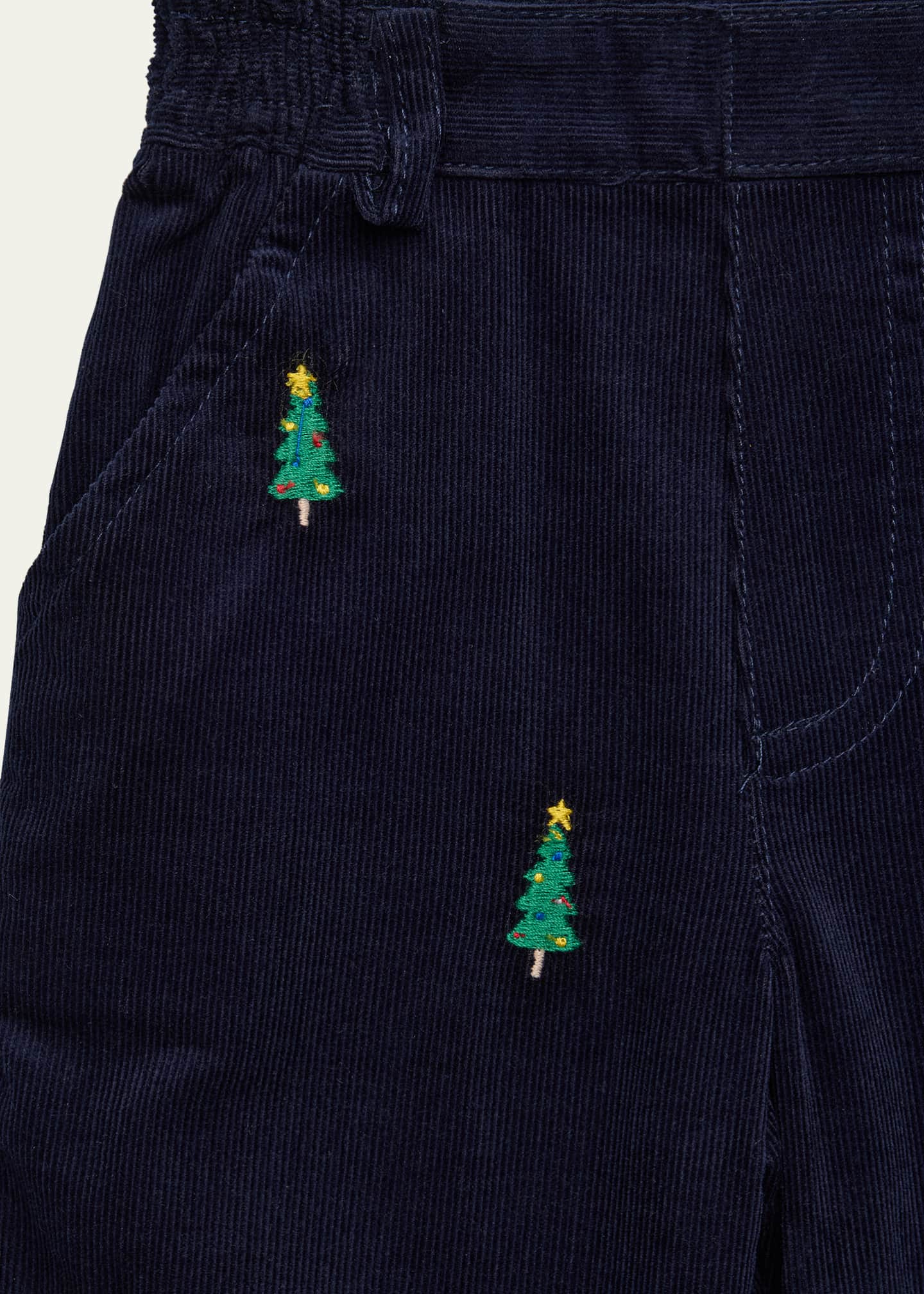 Florence Eiseman Boy's Corduroy Pants W/ Embroidered Christmas Trees, Size 12M-24M Image 3 of 3