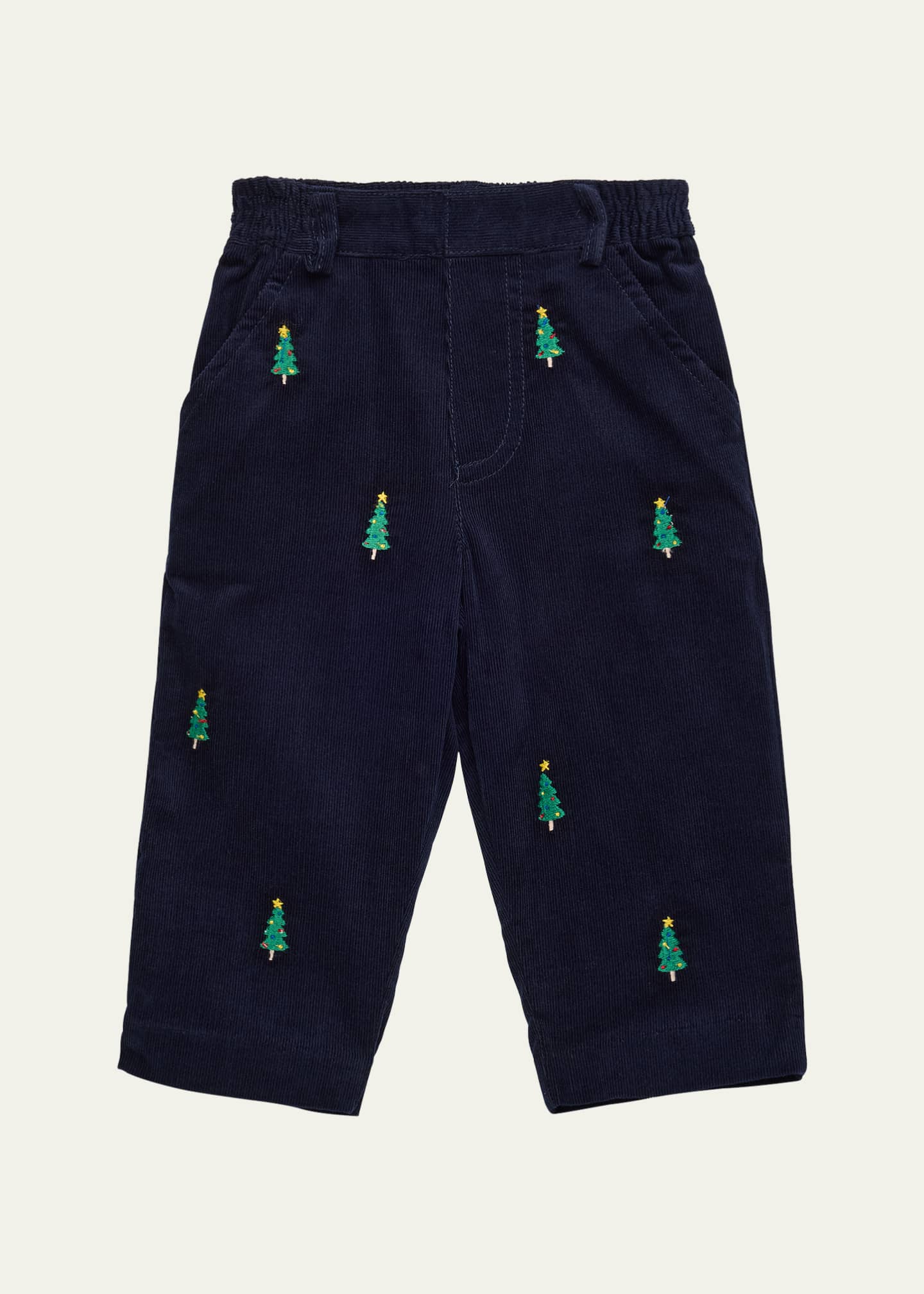 Florence Eiseman Boy's Corduroy Pants W/ Embroidered Christmas Trees, Size 12M-24M Image 1 of 3