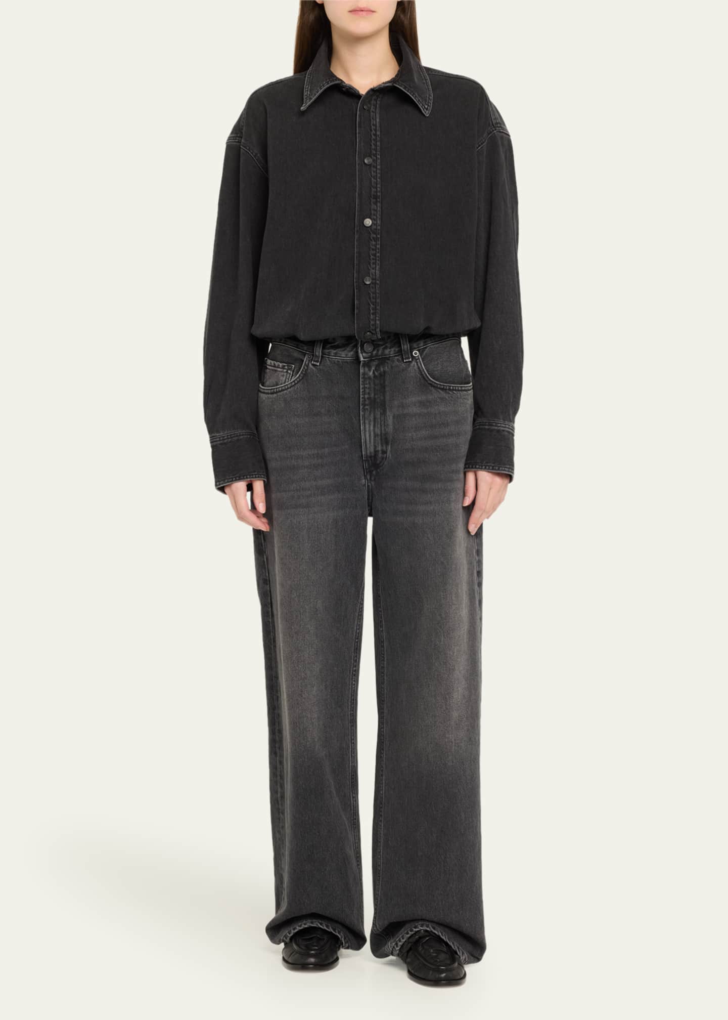 HAIKURE Tessie Long-Sleeve Denim Shirt Image 2 of 5