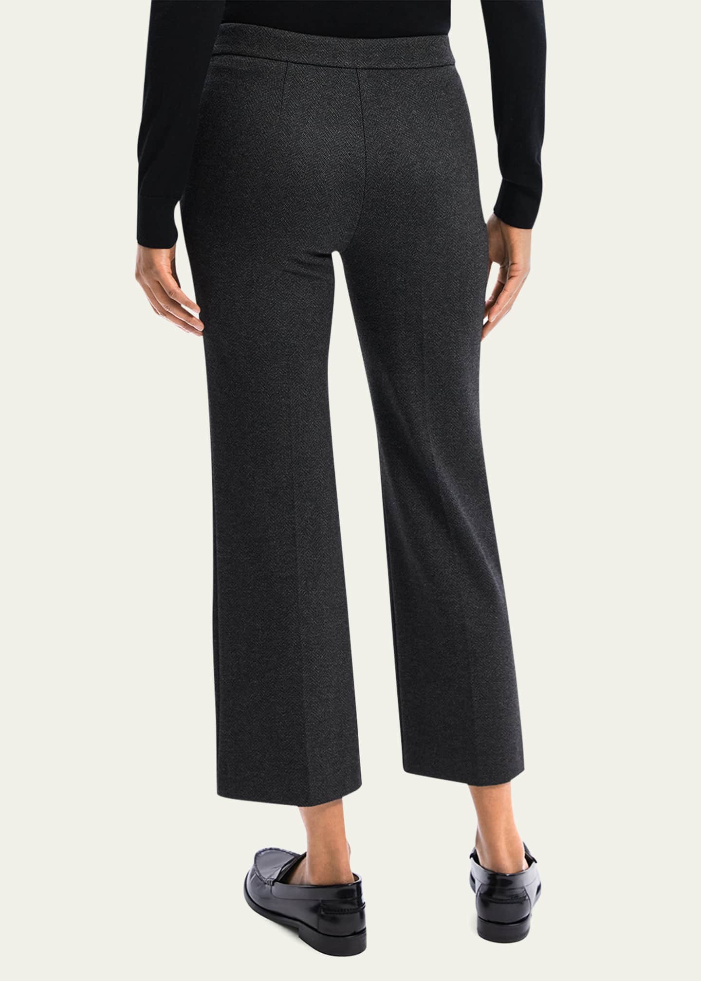 Theory Herringbone Knit Cropped Pants Image 3 of 5