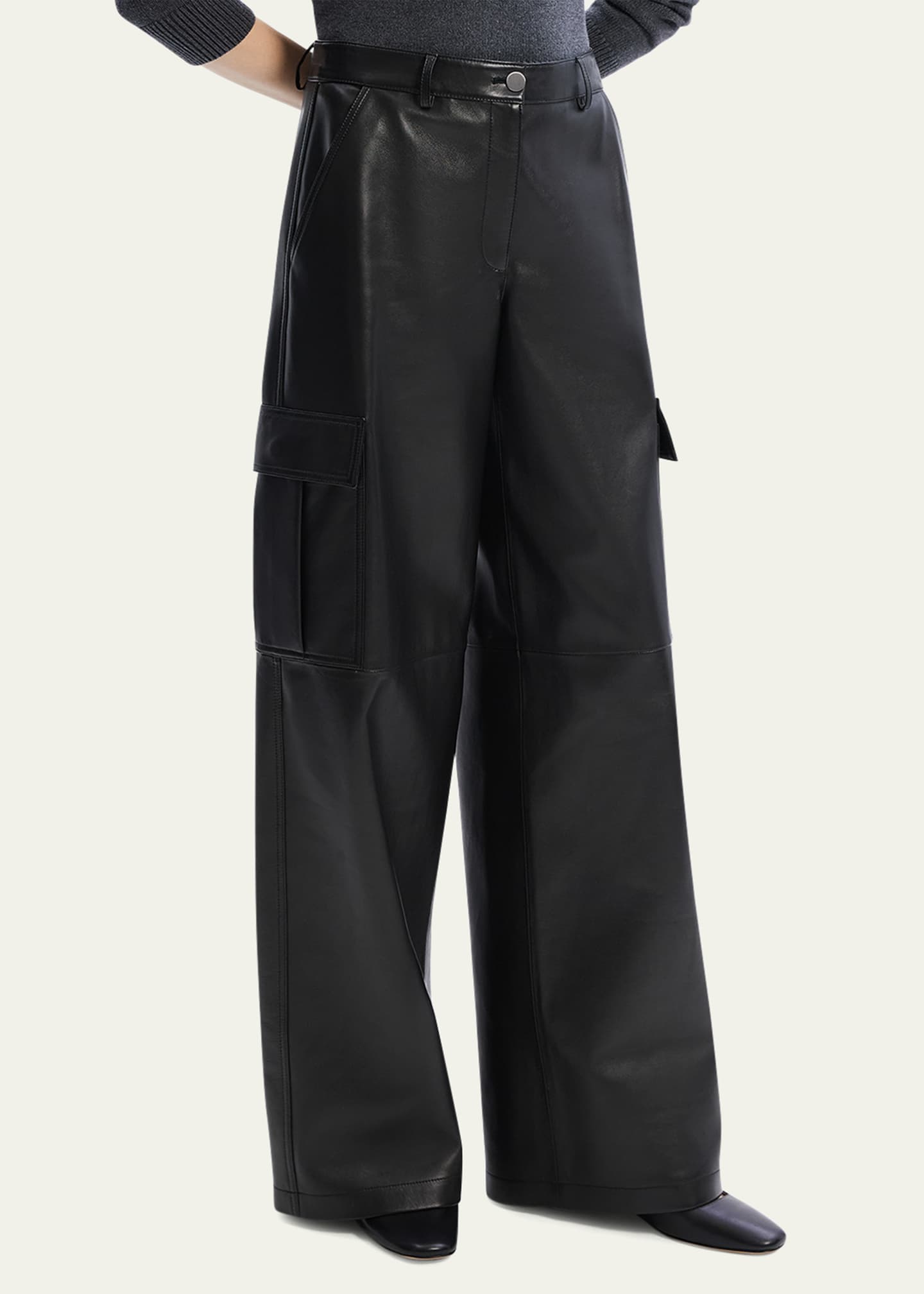 Theory Relaxed Nappa Leather Cargo Pants Bergdorf Goodman