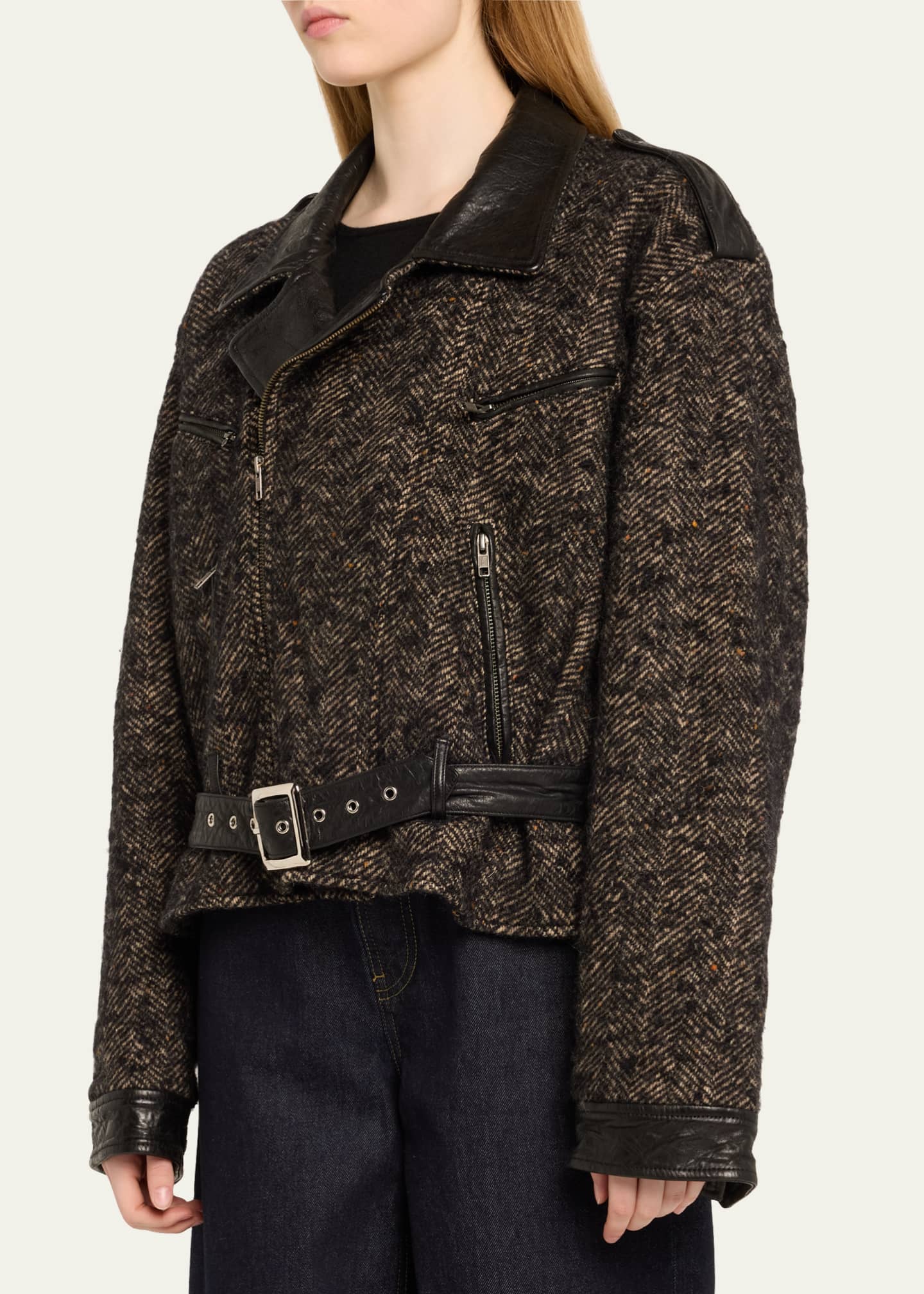 R13 Exaggerated Motorcycle Jacket Image 4 of 5