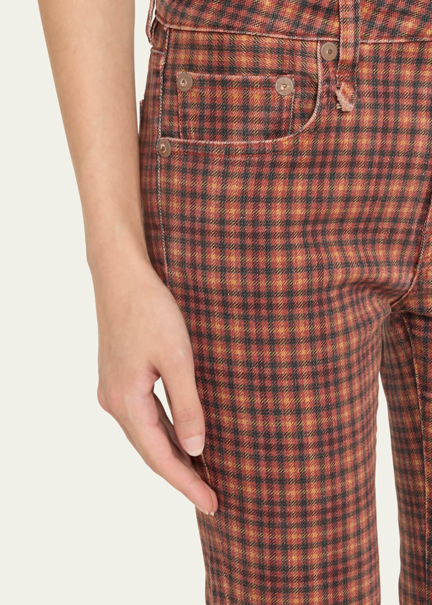 R13 Plaid Kick-Flare Jeans Image 5 of 5