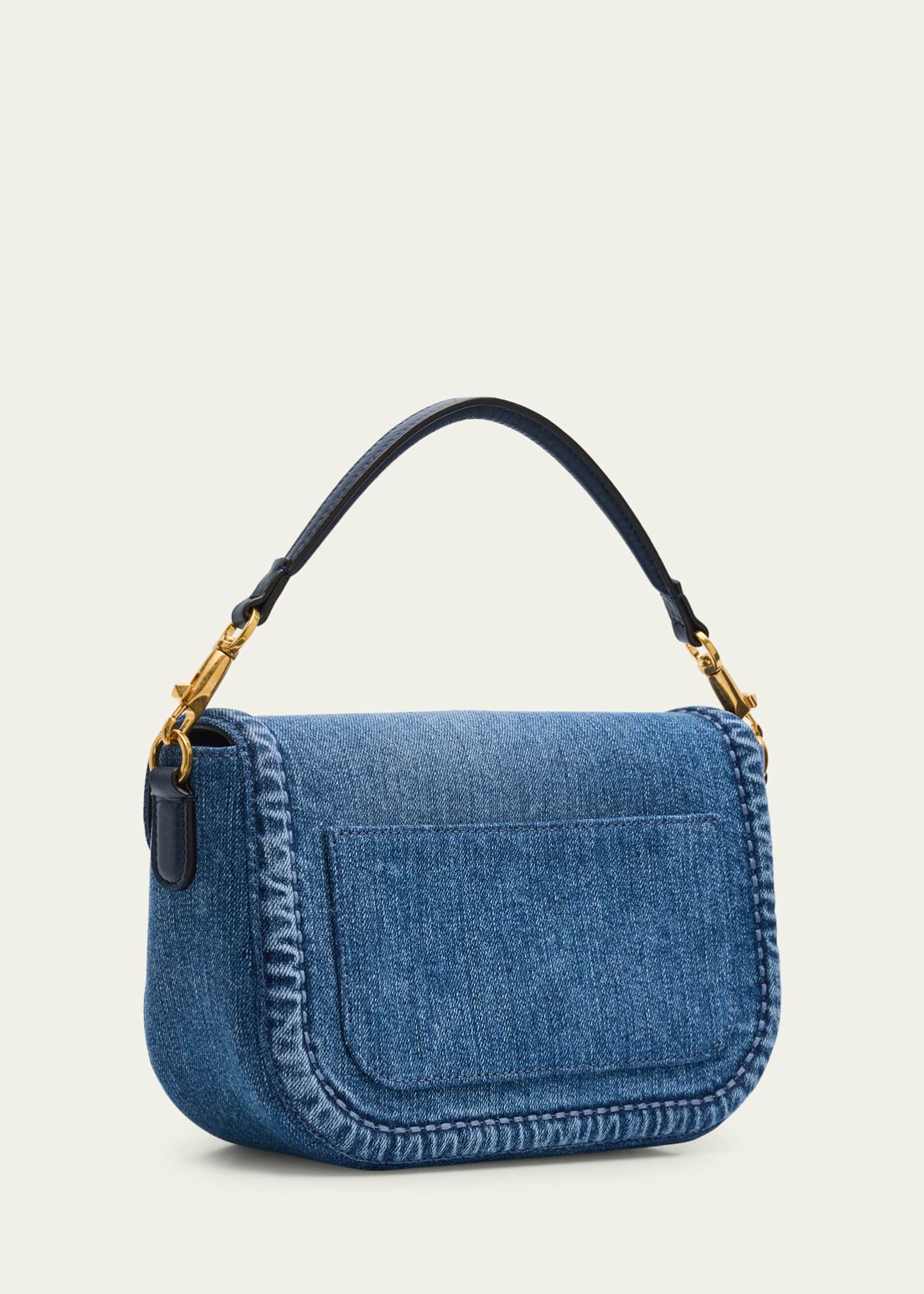 Valentino Garavani Alltime VLOGO Denim Shoulder Bag Image 3 of 6