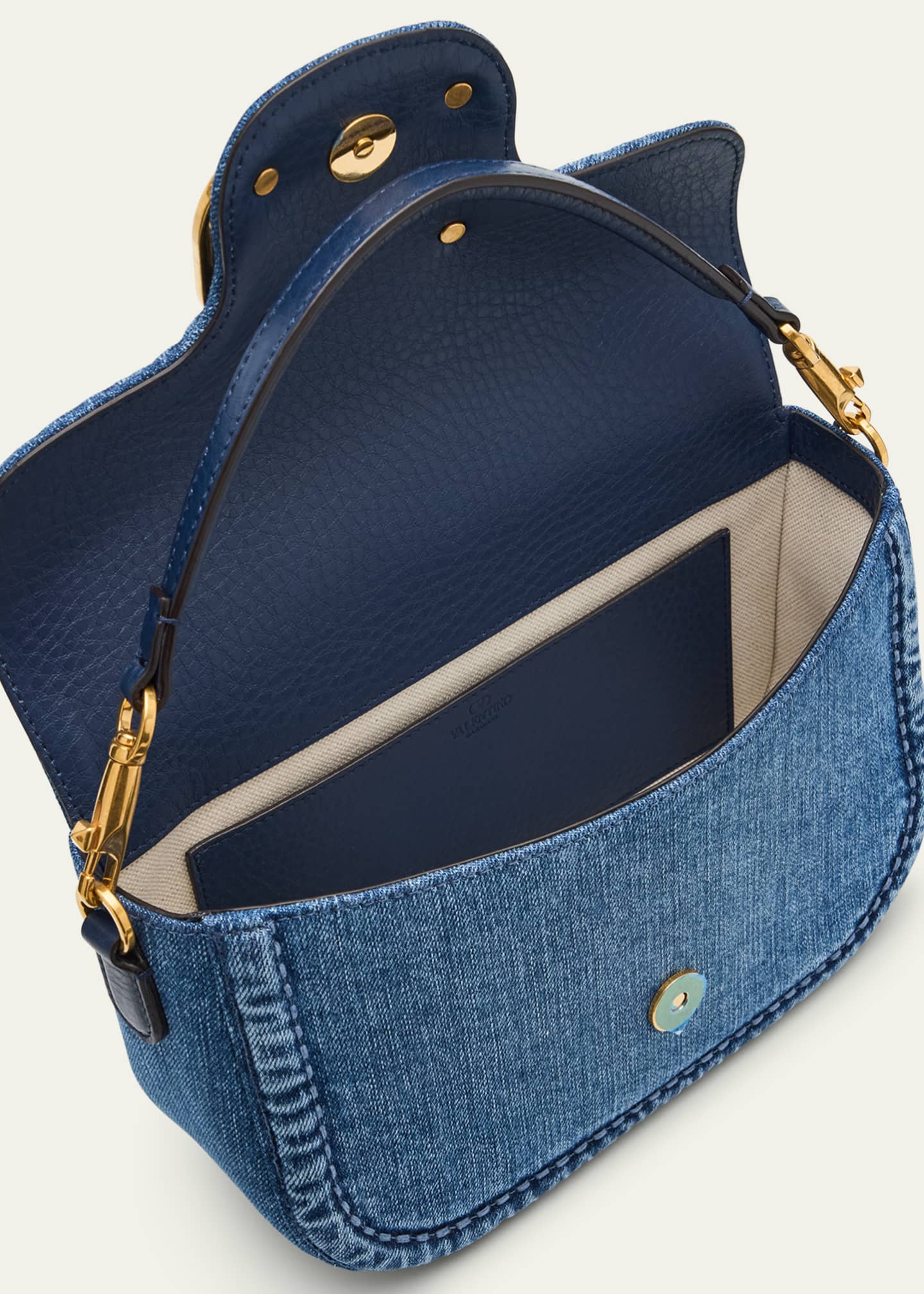 Valentino Garavani Alltime VLOGO Denim Shoulder Bag Image 4 of 6