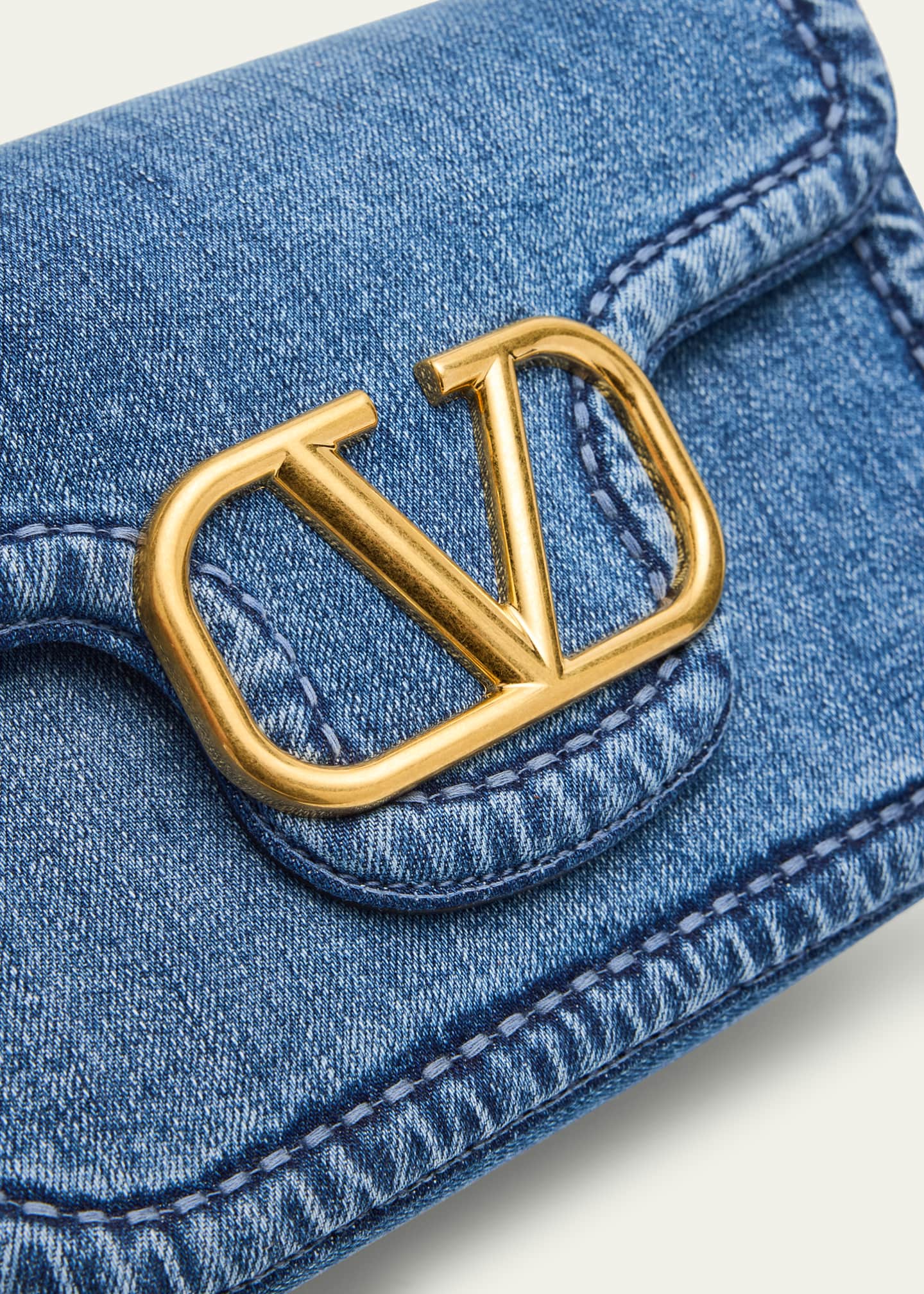 Valentino Garavani Alltime VLOGO Denim Shoulder Bag Image 6 of 6